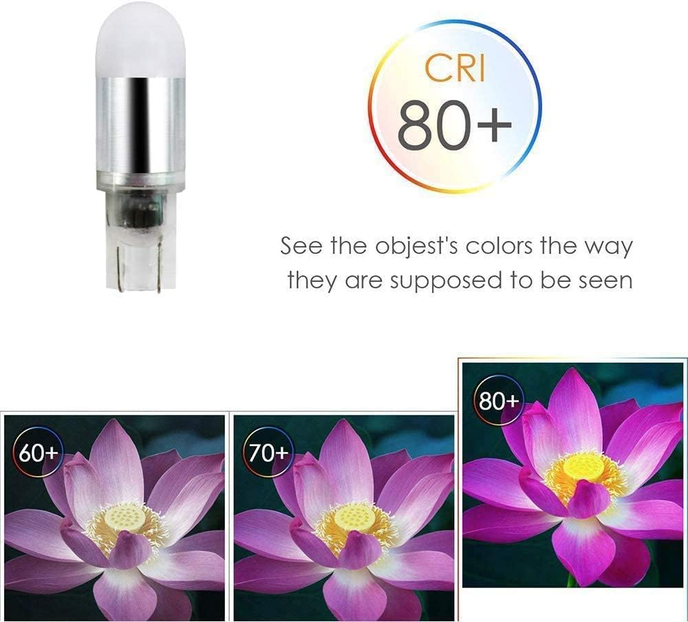 Makergroup T5 T10 Wedge Base LED Bulbs 6-Pack 1Watt Cool White 6000K