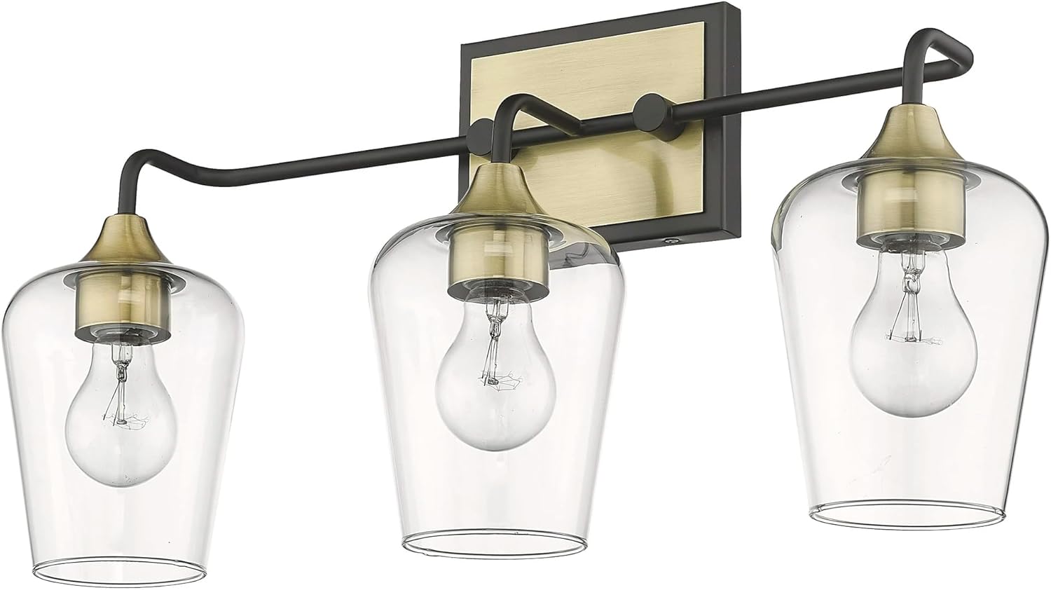 Gladys Steel Black Gold 3 Light Vanity Wall Sconce