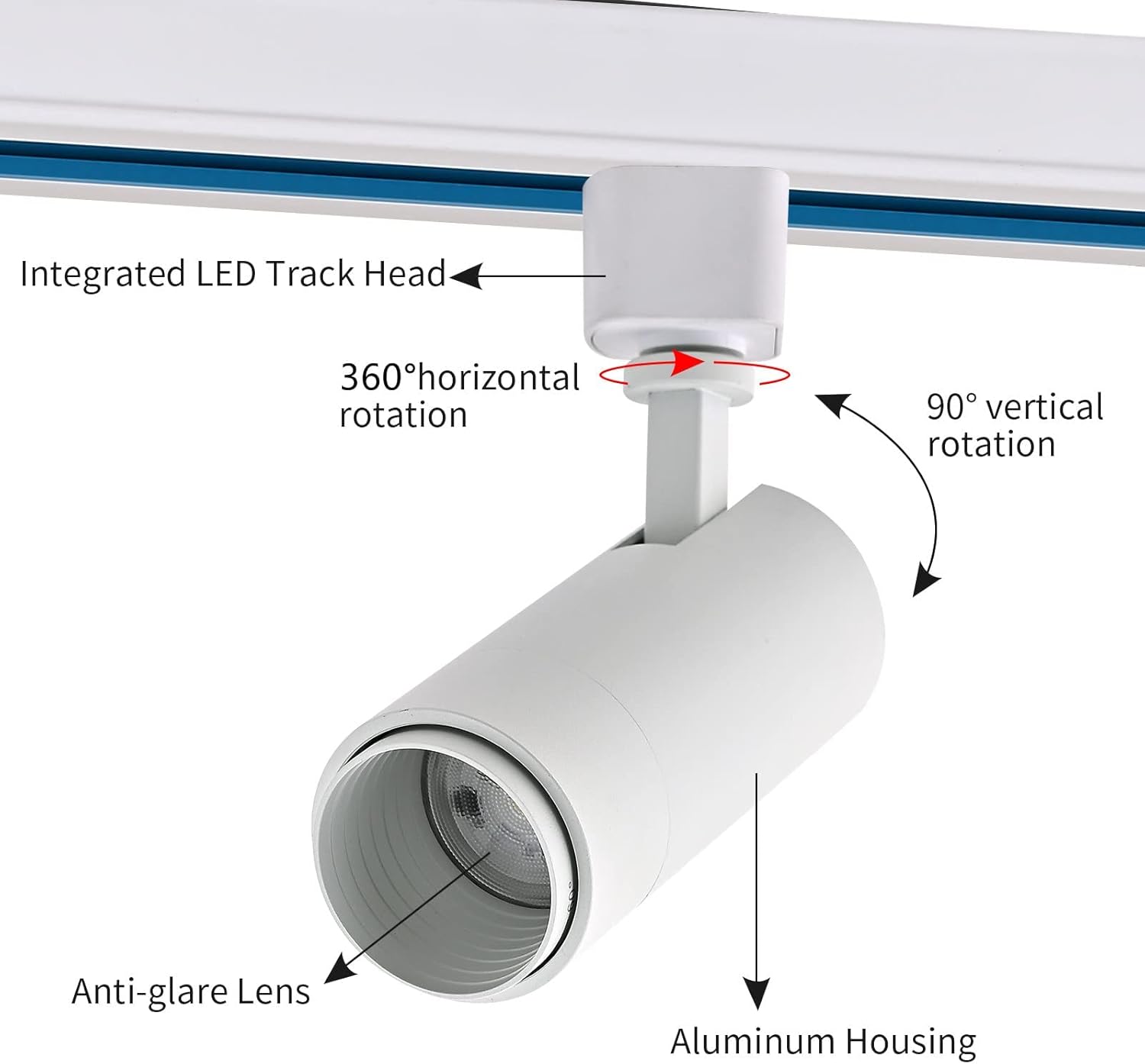 5CCT LED Track Light Heads 12W Dimmable 4Pack