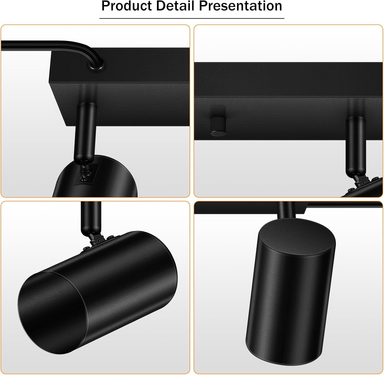 AUQUEE 3 Light Track Lighting Kit Black