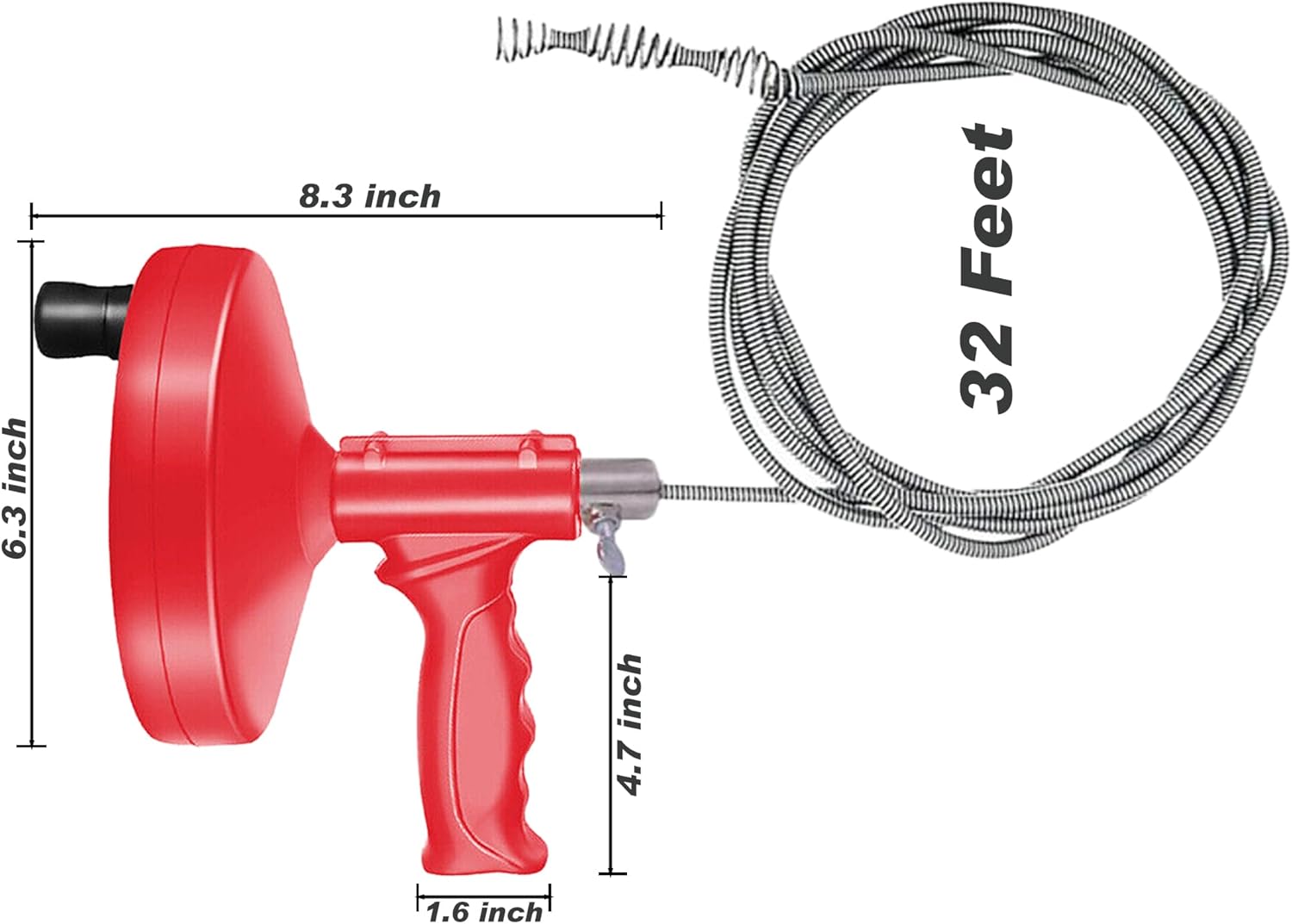 Simplelisa 32 Feet Manual Drain Auger Set with Hair Snake Strainer Gloves