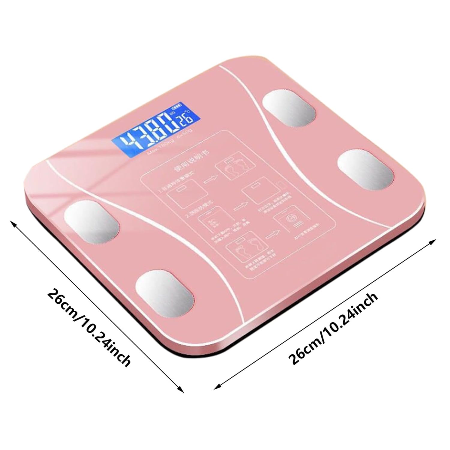 Gooddyiyukey 500lbs Rechargeable Digital Bathroom Scale with BMI and Body Fat Tracking