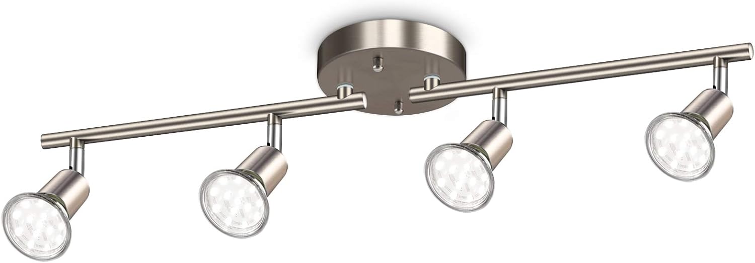 Ascher 4-Light LED Track Lighting Kit with Matt Nickel Finish
