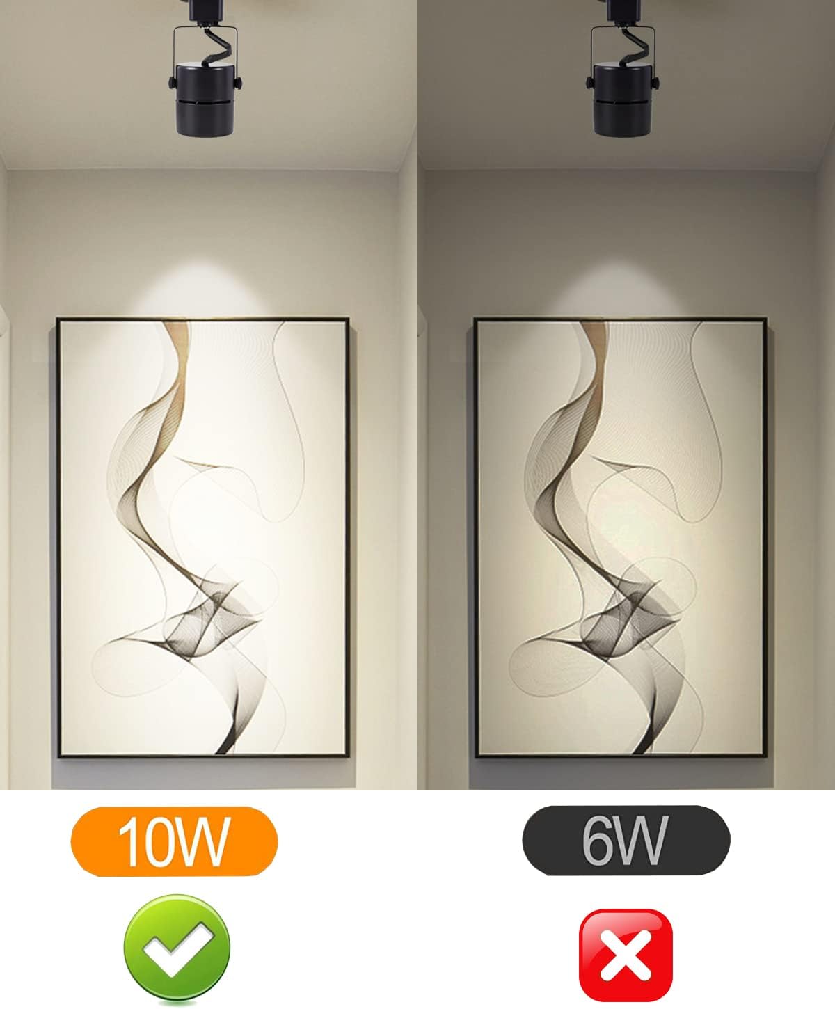 Motrackcao 10W Cool White Dimmable LED Track Light Heads 20 Pack