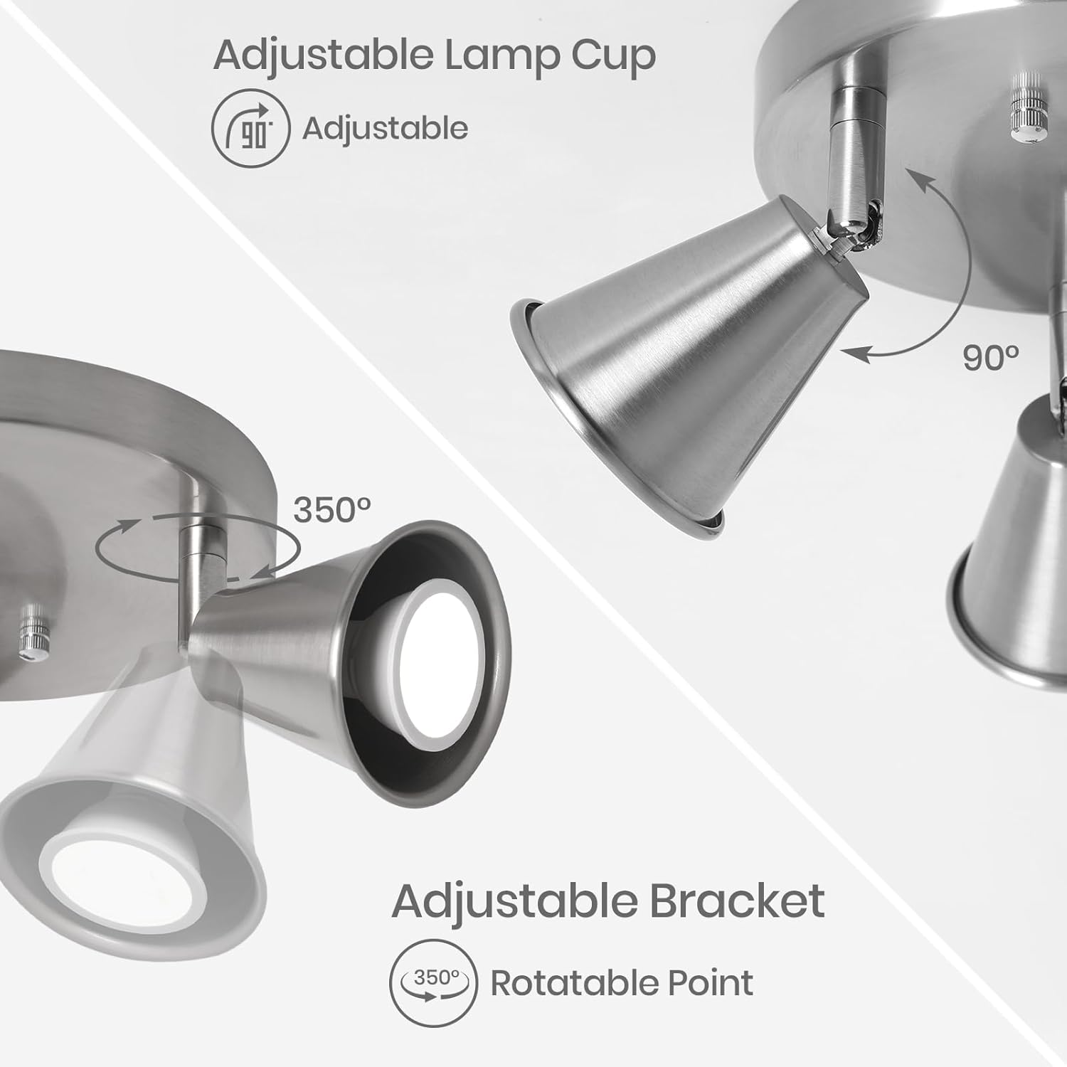 SEEBLEN 3-Light Track Ceiling Light with Pull Chain OnOff