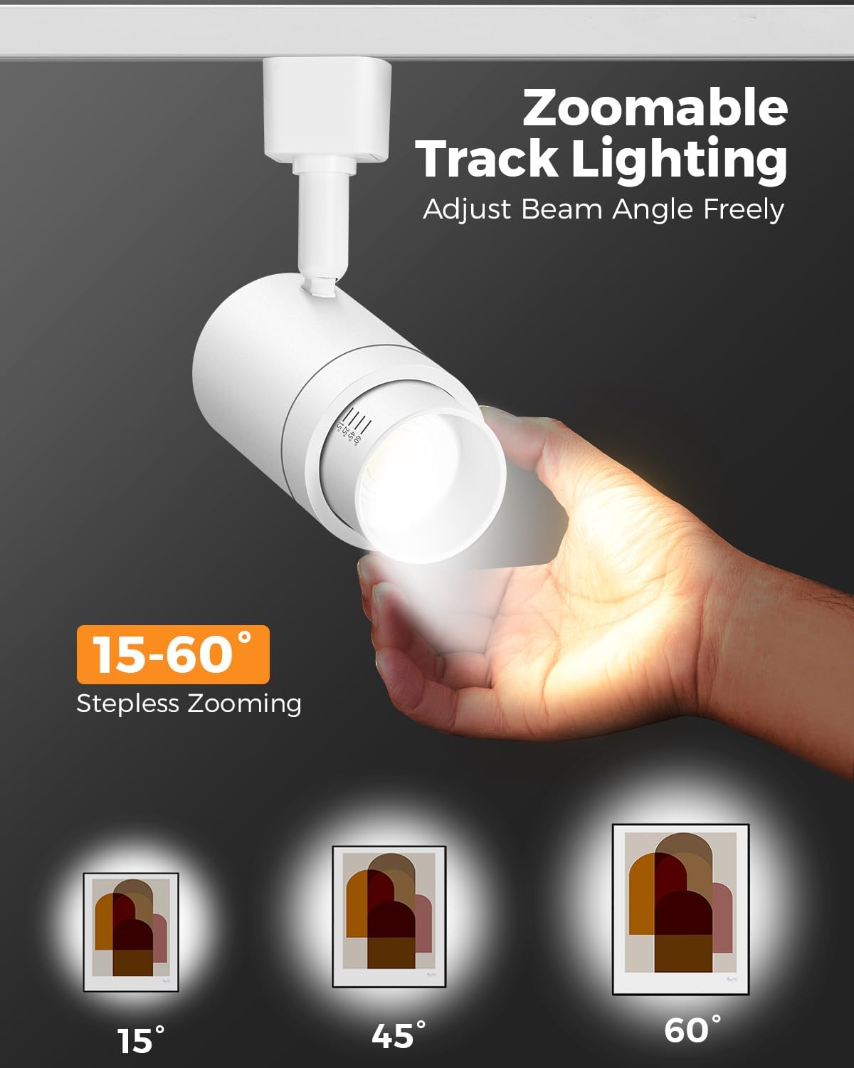 TuyuBEE 12W Dimmable LED Track Light Heads - 12 Pack White 3000K