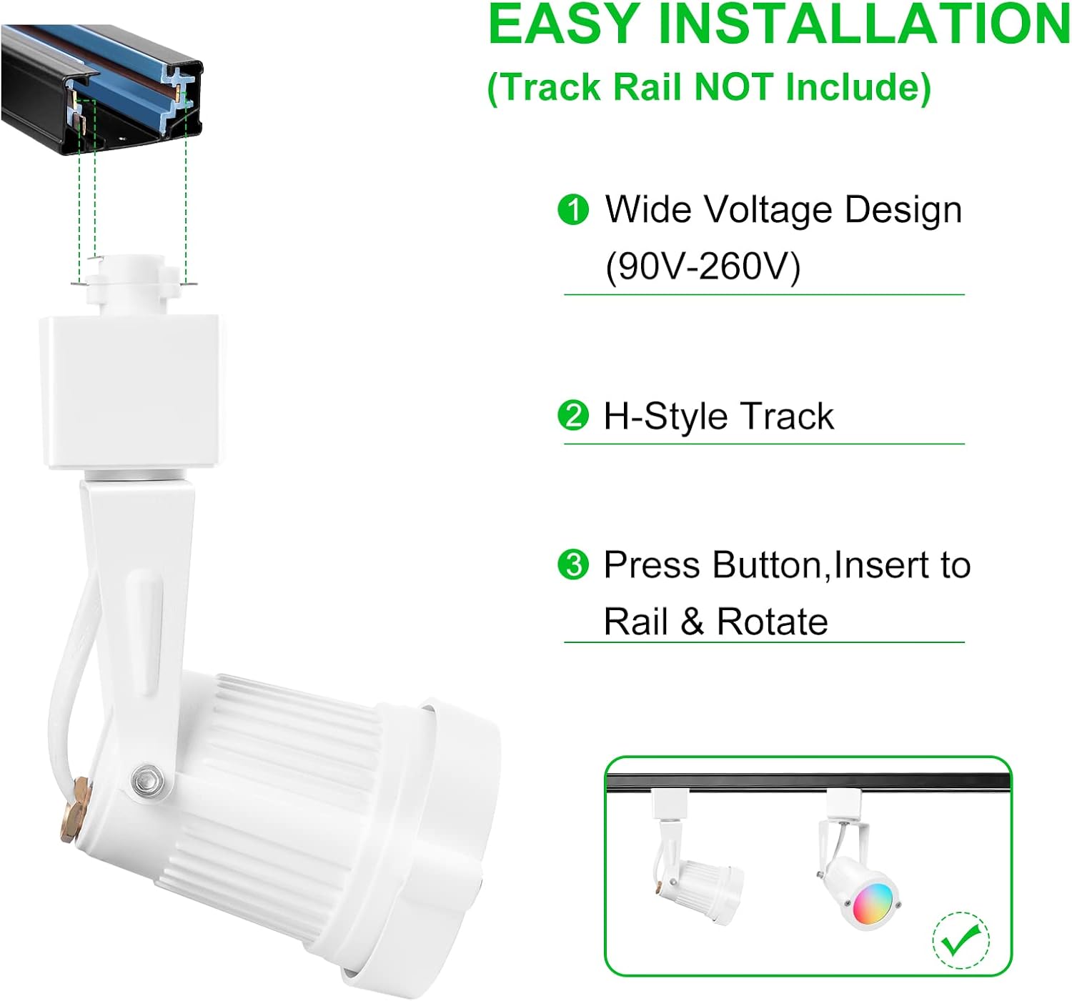 12W RGBW LED Track Light Heads with Remote Control 10 Pack