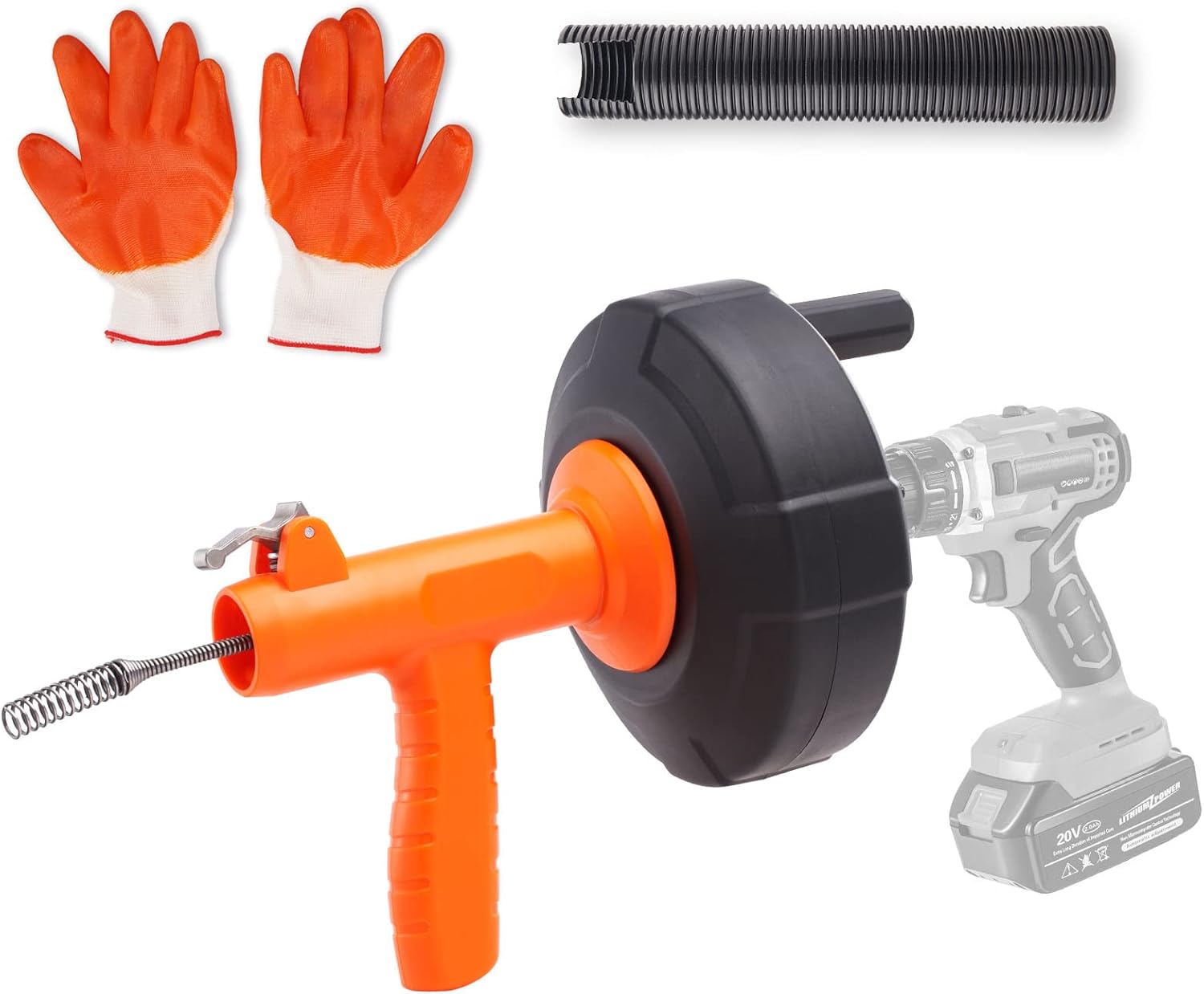 VEVOR 25Ft Drain Auger with Drill Attachment