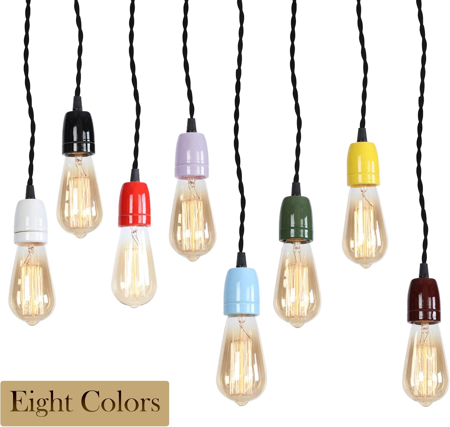 KAYYELAMP 3-Light H Track Pendant Light with Purple Ceramic Base