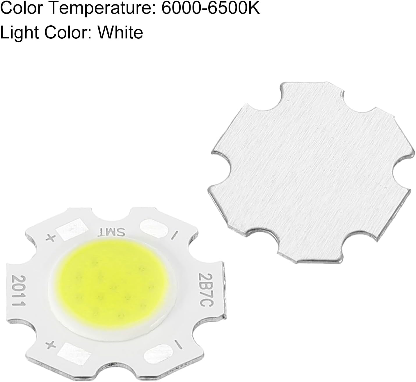 MECCANIXITY COB LED 20mm 7W White Light Chip Beads Pack of 5