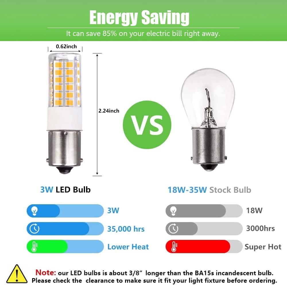 Makergroup BA15s 12V 3W LED Bulb 6000K 6pcs for Landscape Lighting