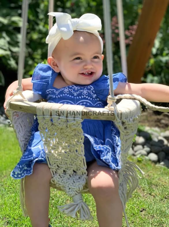 Handmade Macrame Swing Seat Chair for Baby Kids
