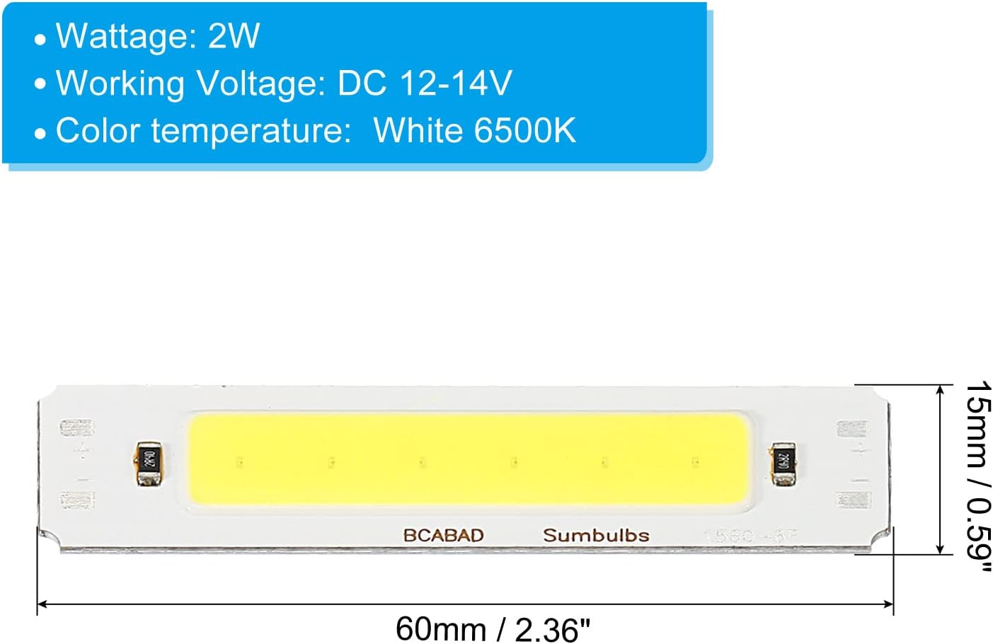 PATIKIL 2W DC 5V LED Chip Bulb 2 Pack