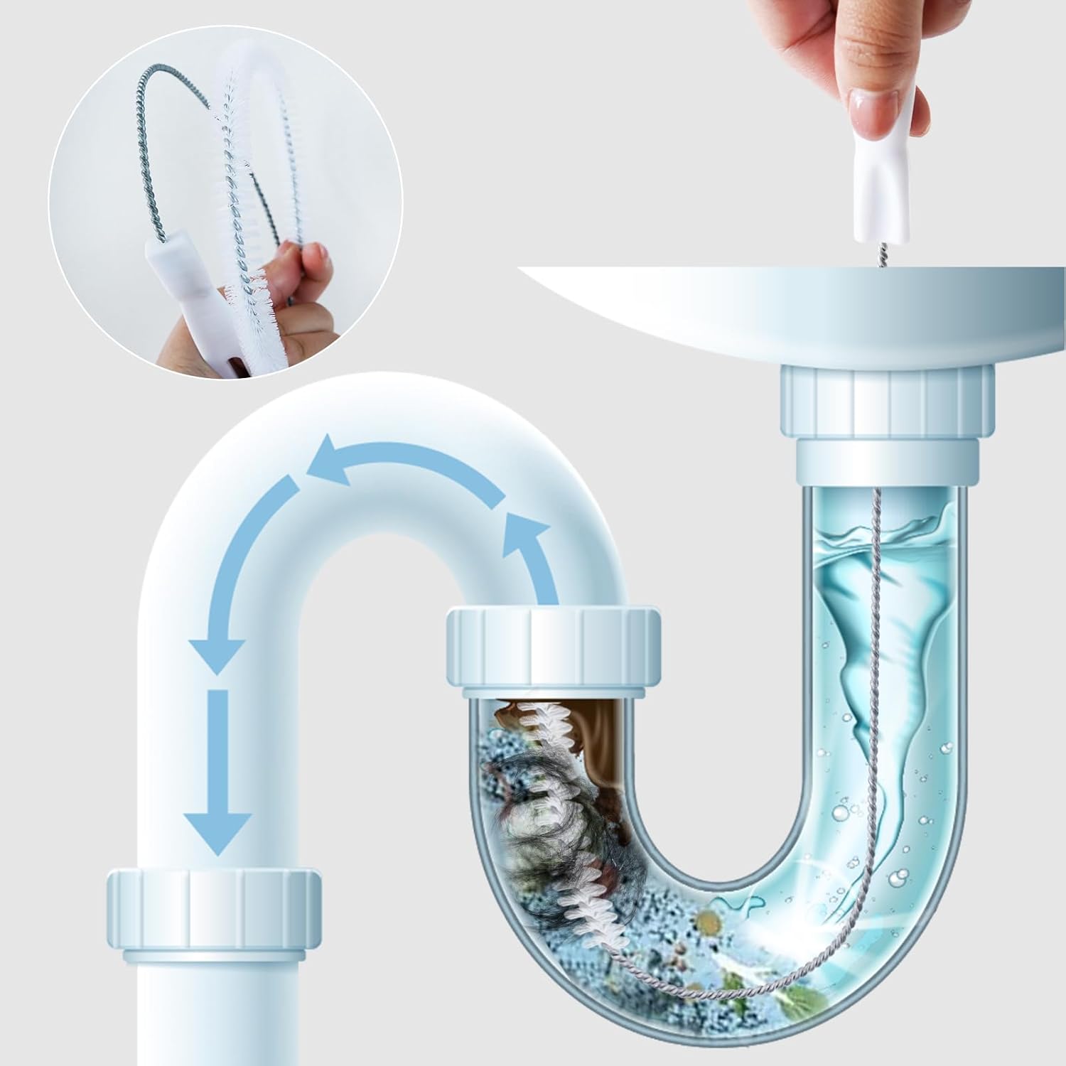 Haomaomao 276 Inch Flexible Drain Brush Cleaner