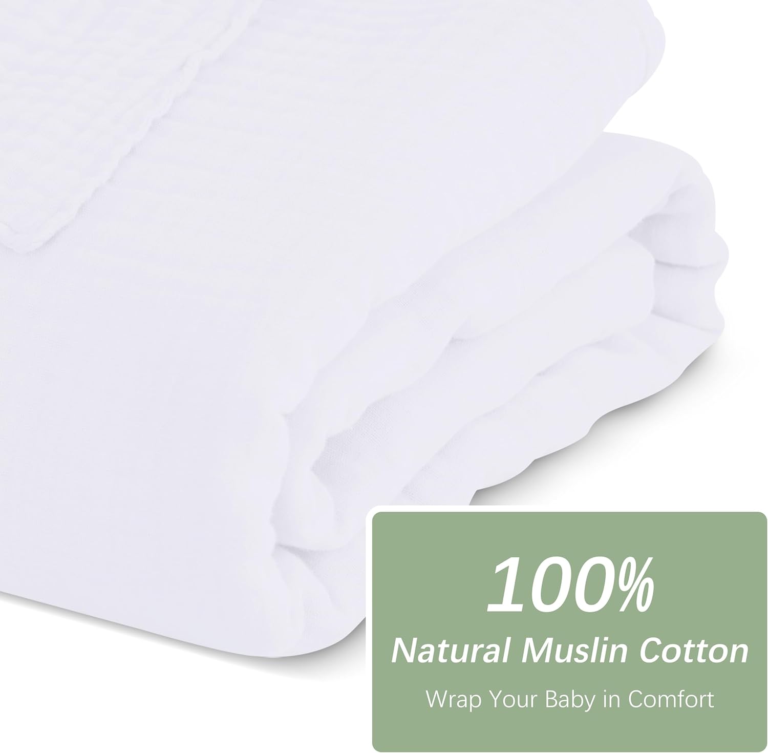 Sweet Dolphin Muslin Baby Bath Towels 2 Pack - 40x40 Inch 100 Cotton