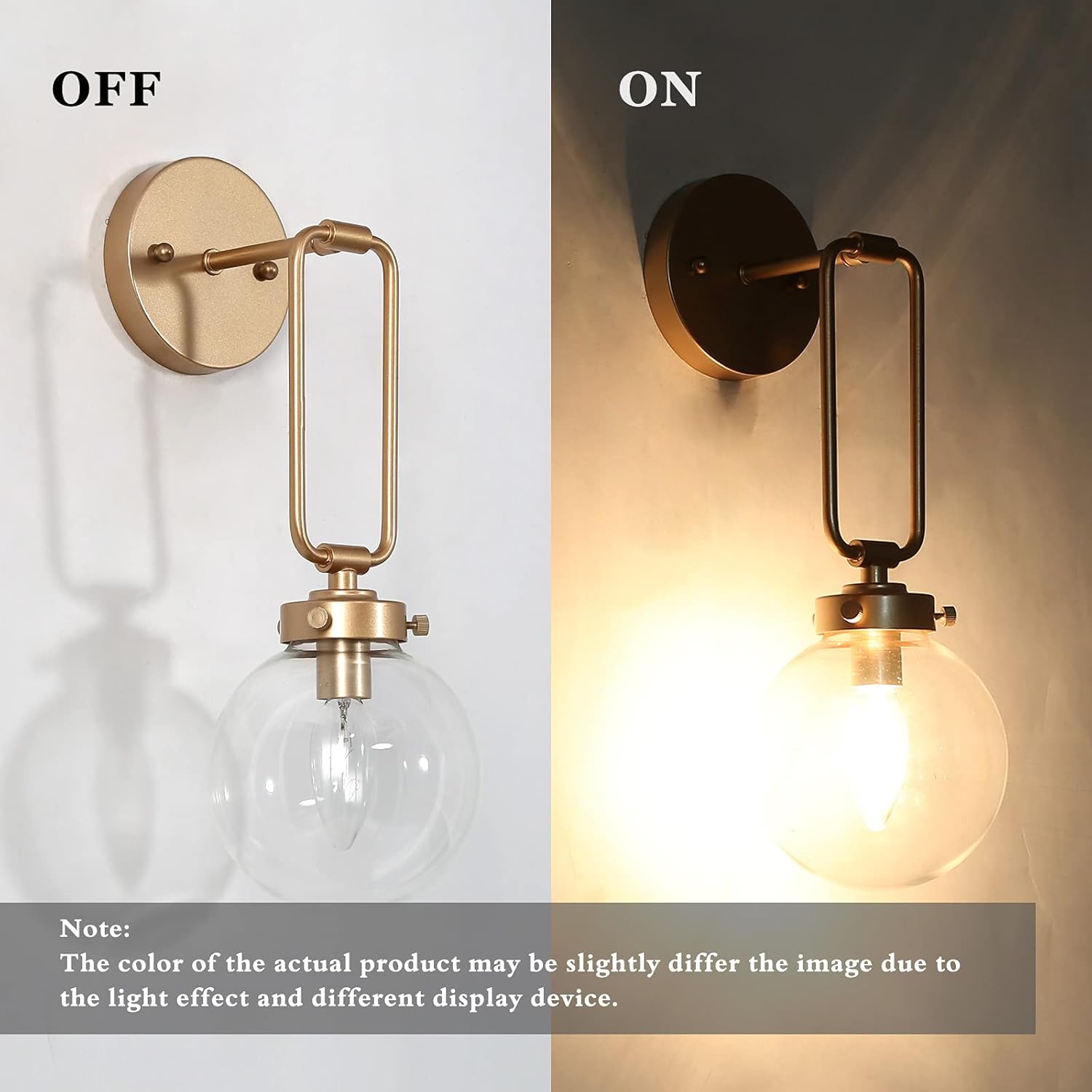 Classy Leaves God Globe Wall Sconce 1-Light Gold Vanity Light