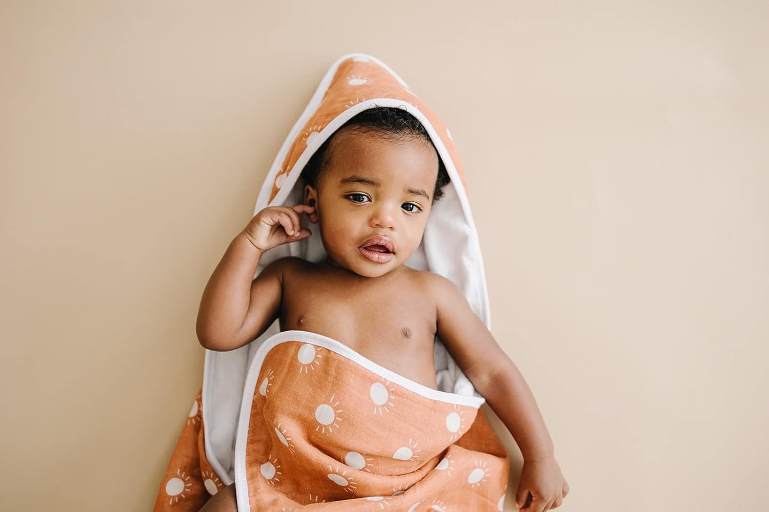 Mebie Baby Muslin Hooded Towel Sunshine Design