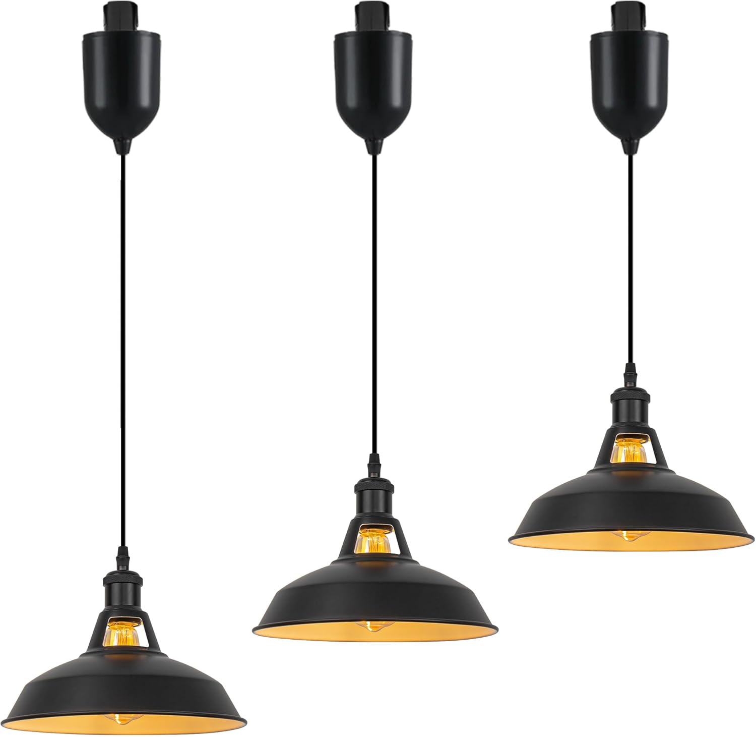Adjustable Height Juno Track Pendant Lights Matte Black