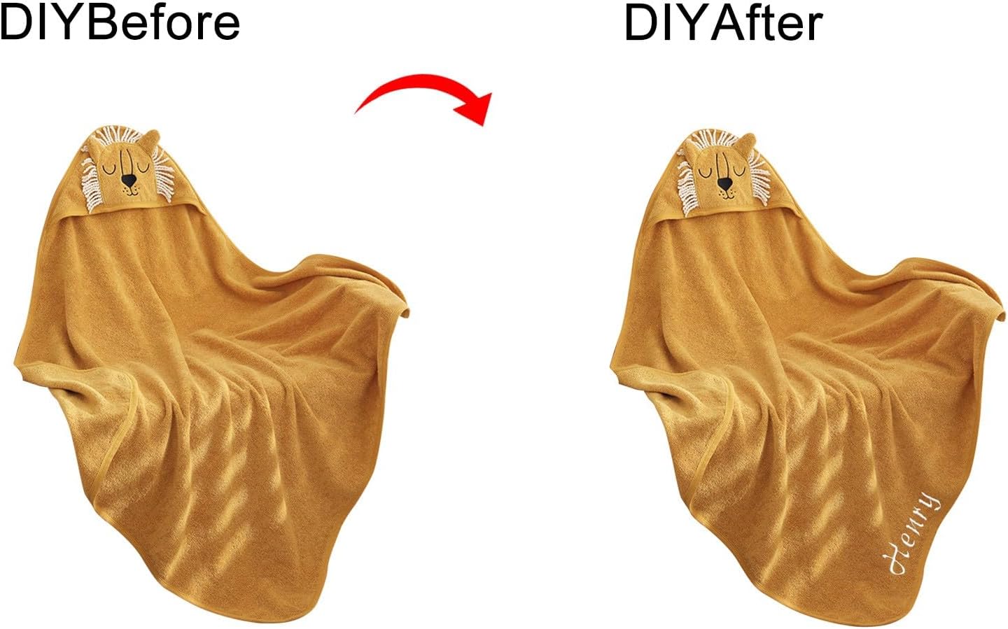 Comfy Hooded Towel for Kids - Custom Personalized Embroidered Blanket Hoodie