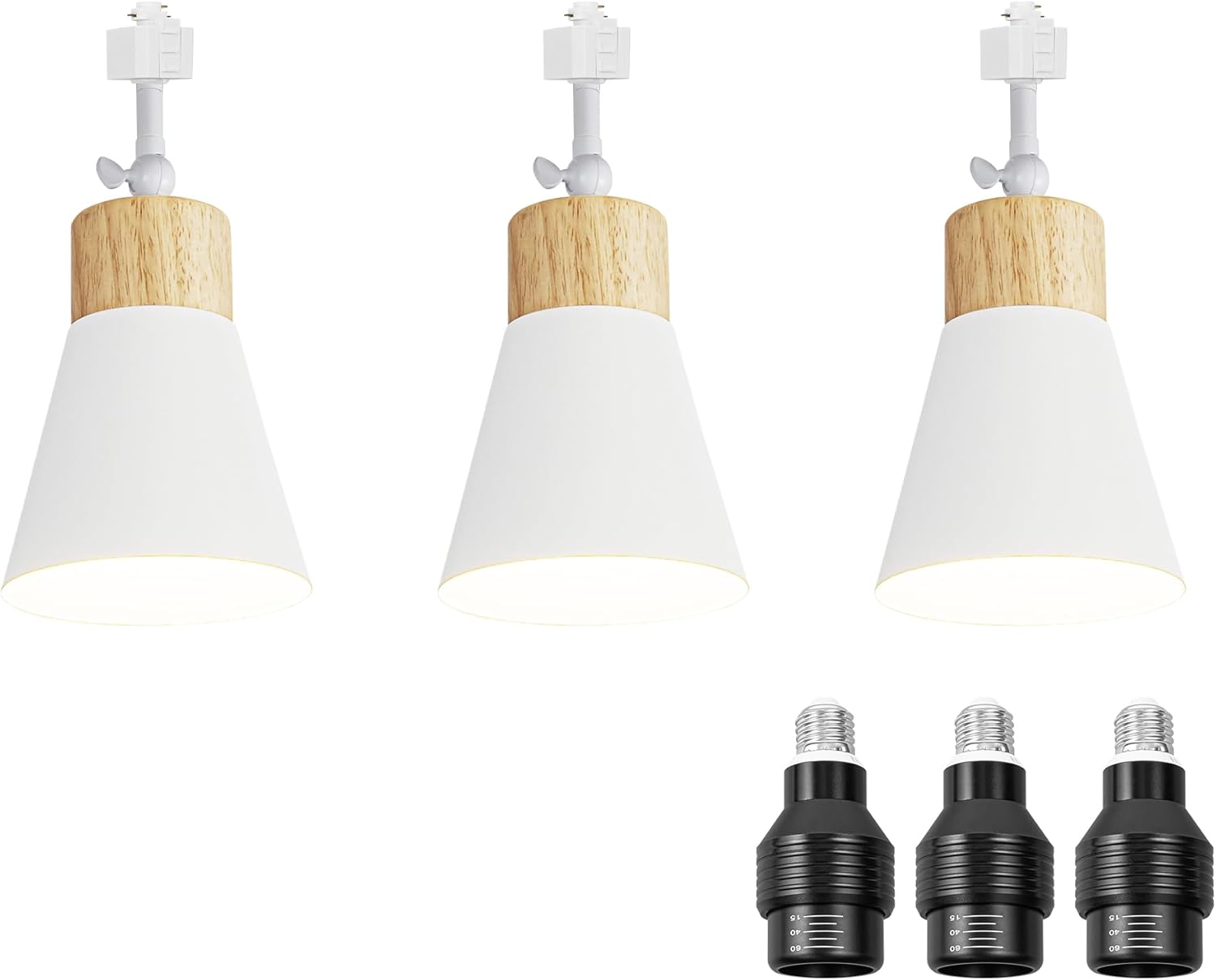 KAYYELAMP Set of Three Track Light Heads with Adjustable Angle and Rotation