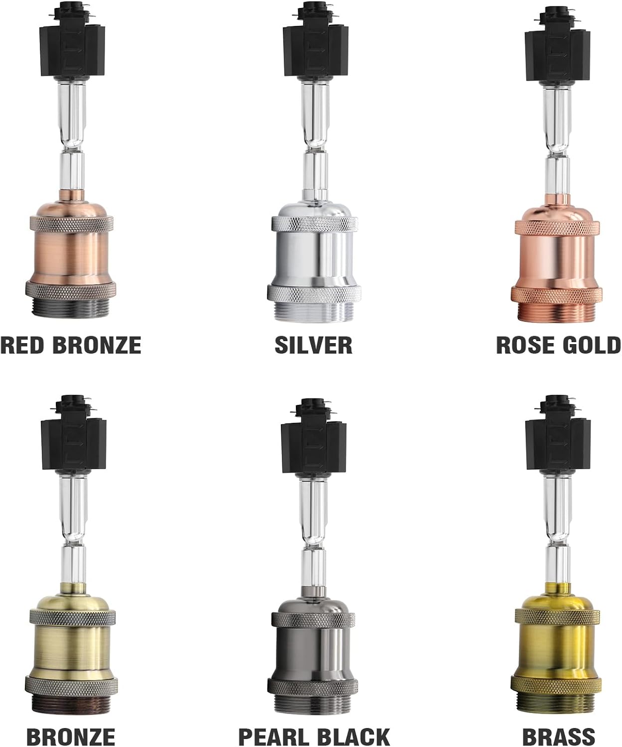 Hiiglxii E26 Track Light Heads Pack of 4 Pear Black