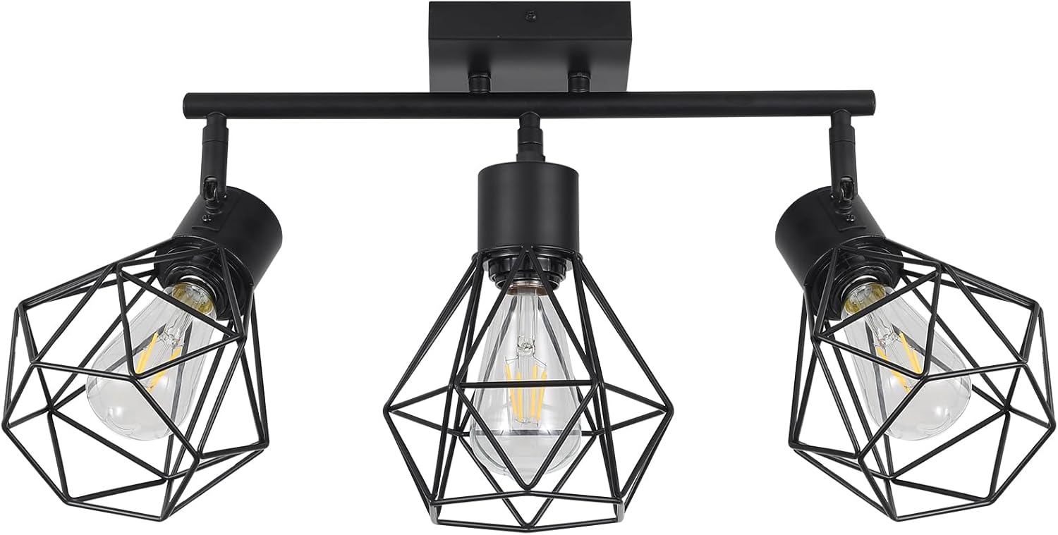 SEEBLEN 3 Light Track Ceiling Light Kit Black