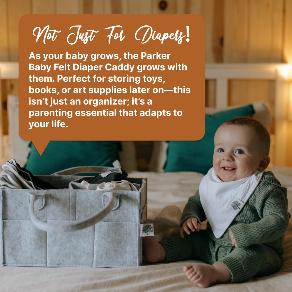 Parker Baby Co Diaper Caddy - Gray Large