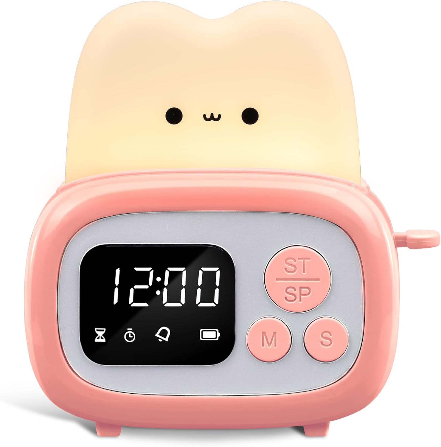 QANYI Timer Clock Night Light for Kids Portable LED Lamp