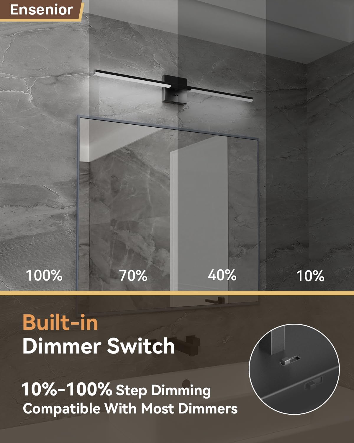 Ensenior 32 Inch Dimmable Vanity Light with 5CCT