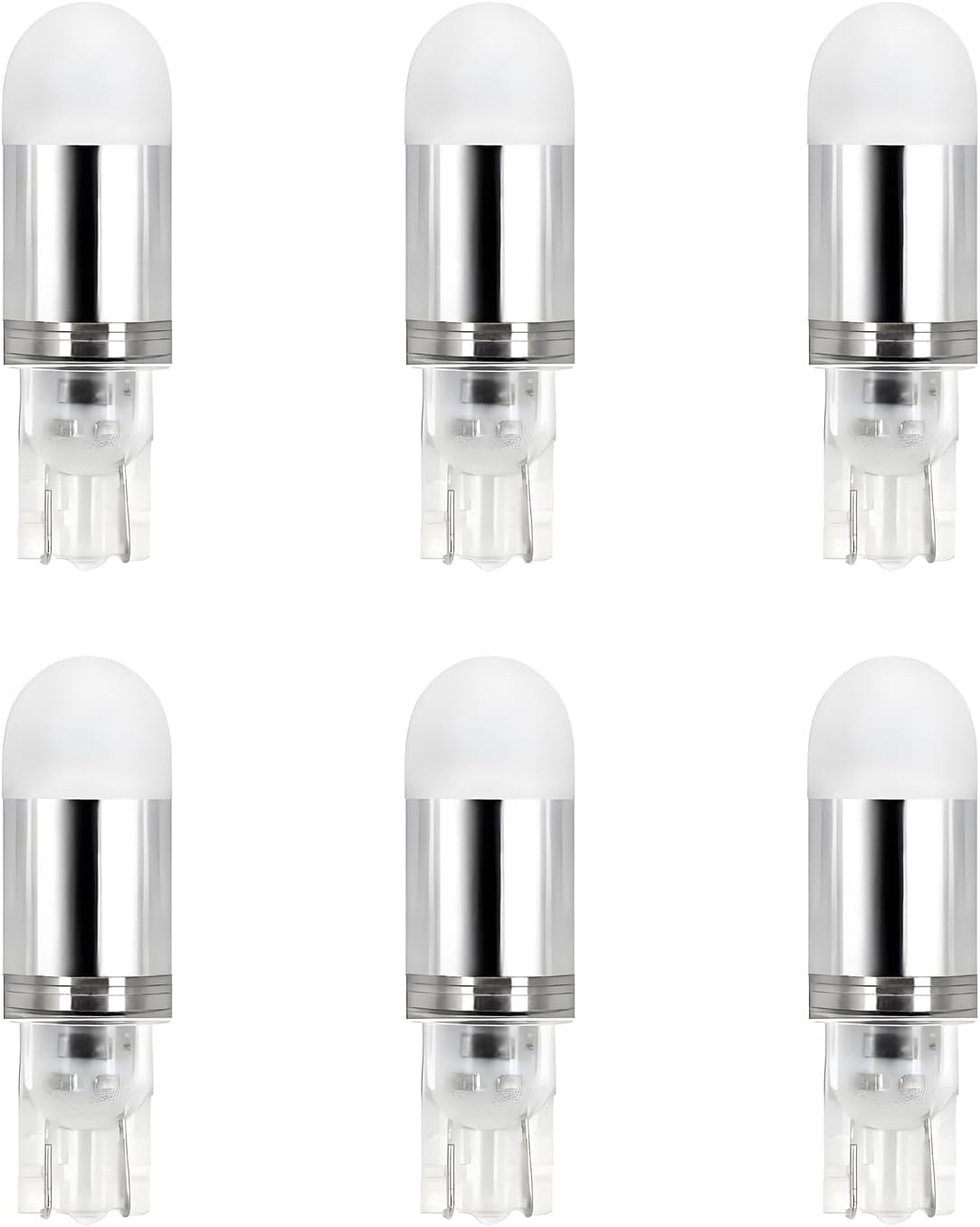 Makergroup T5 T10 Wedge Base LED Bulbs 6-Pack 1Watt Cool White 6000K