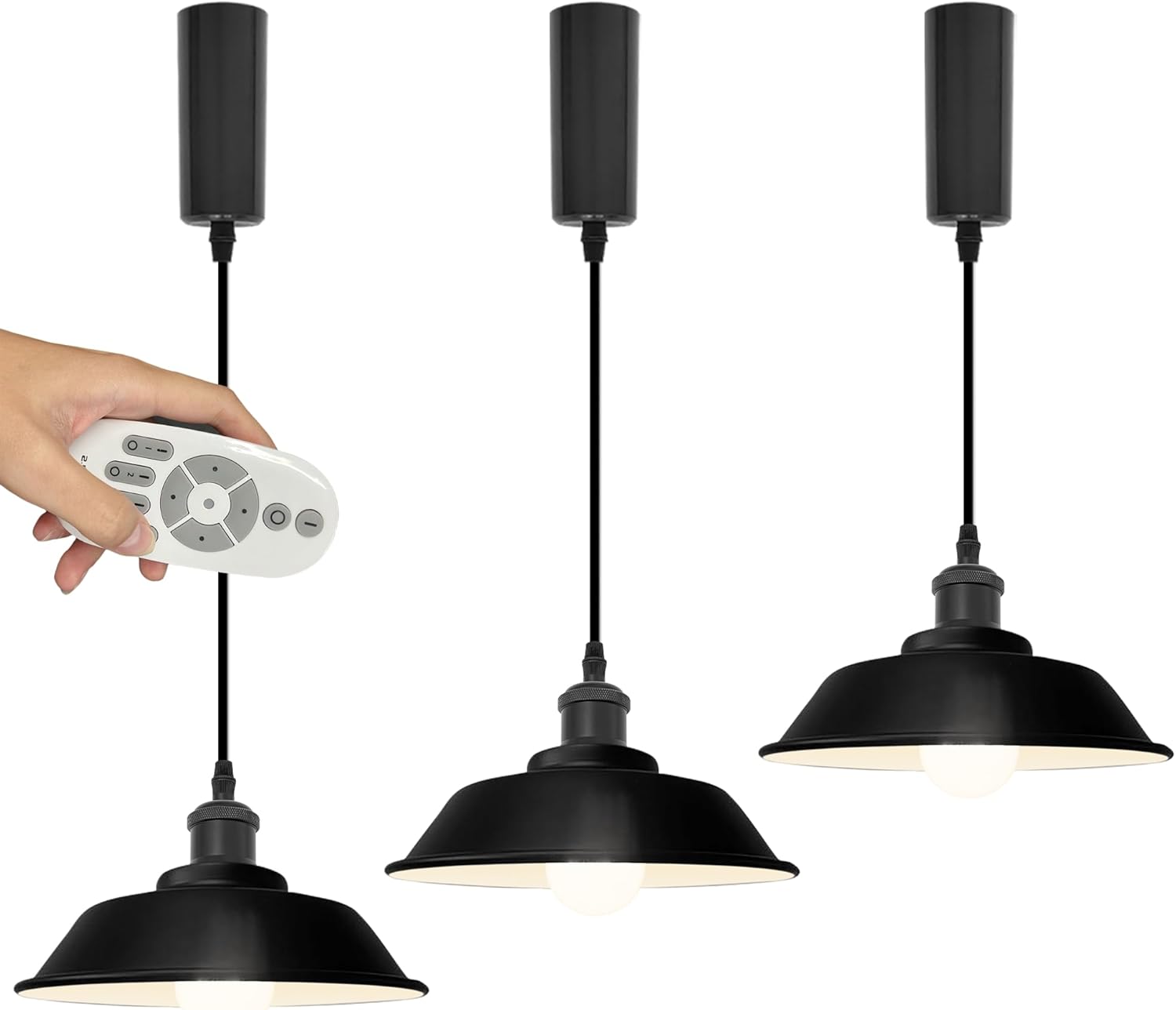 SKIVTGLAMP Remote Control Track Pendant Lamp with Adjustable Height and 3 LED Lights