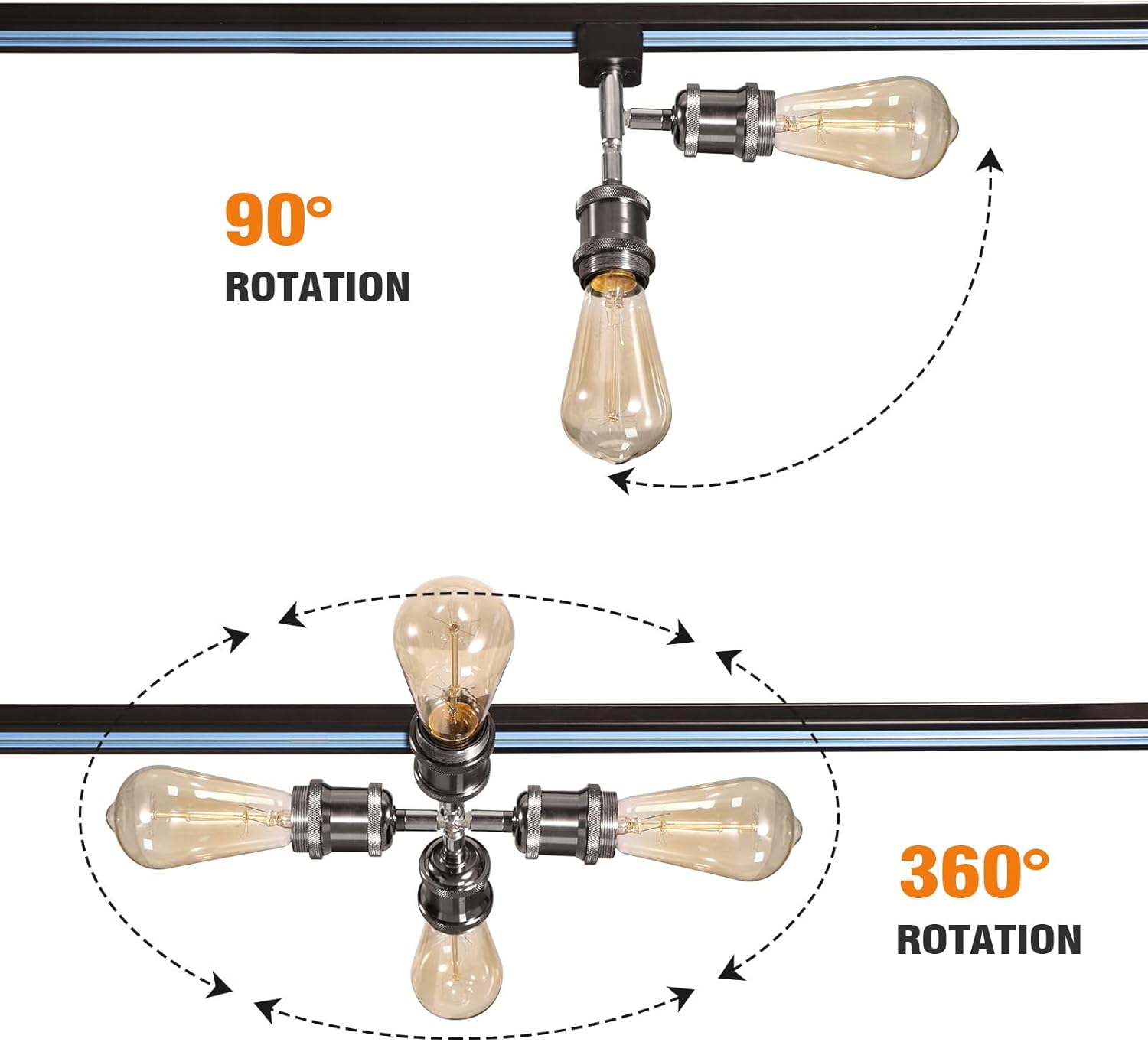 Hiiglxii E26 Track Light Heads Pack of 4 Pear Black