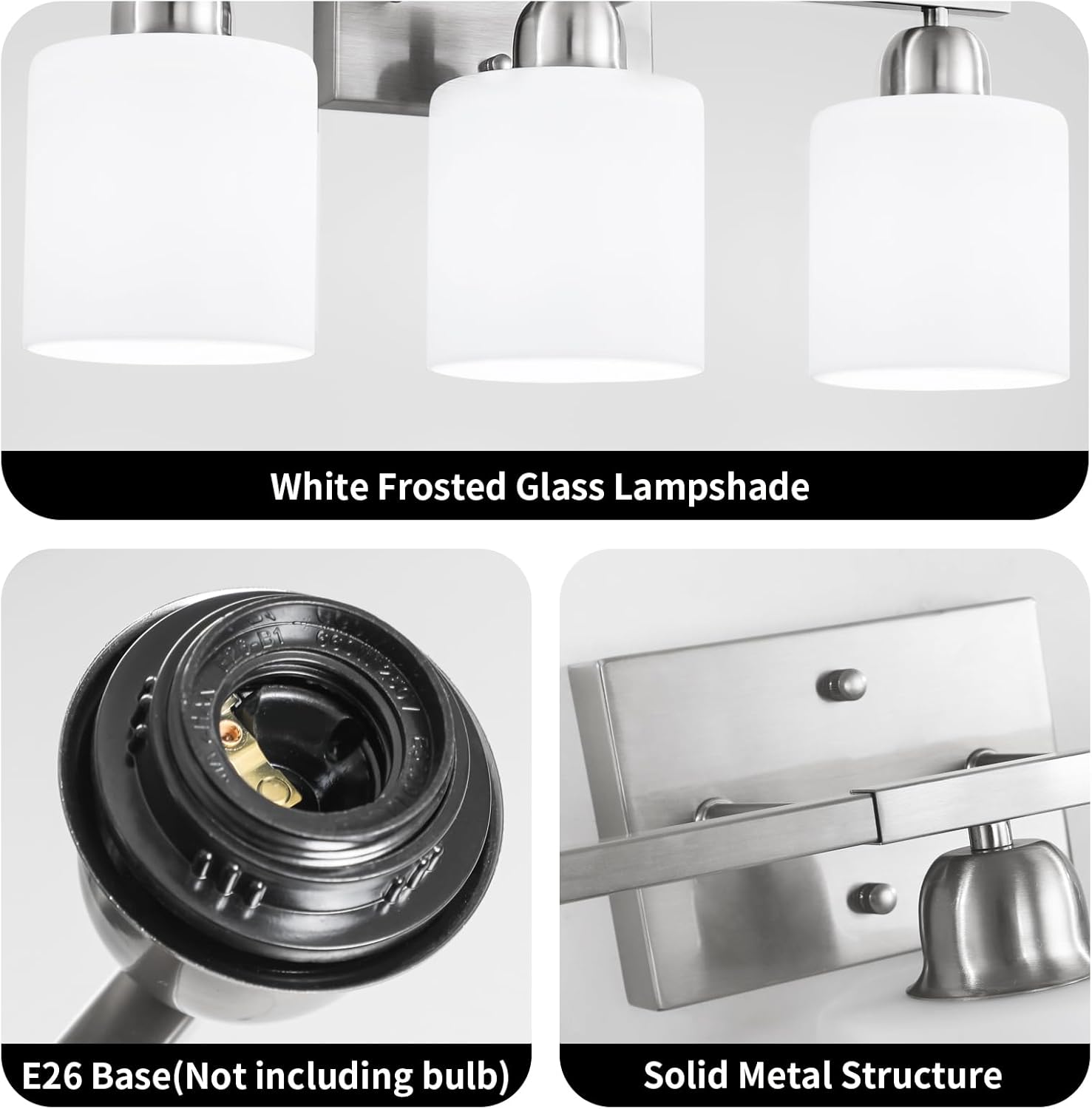 FAISHILAN 5-Light Vanity Light with Frosted Glass Shade