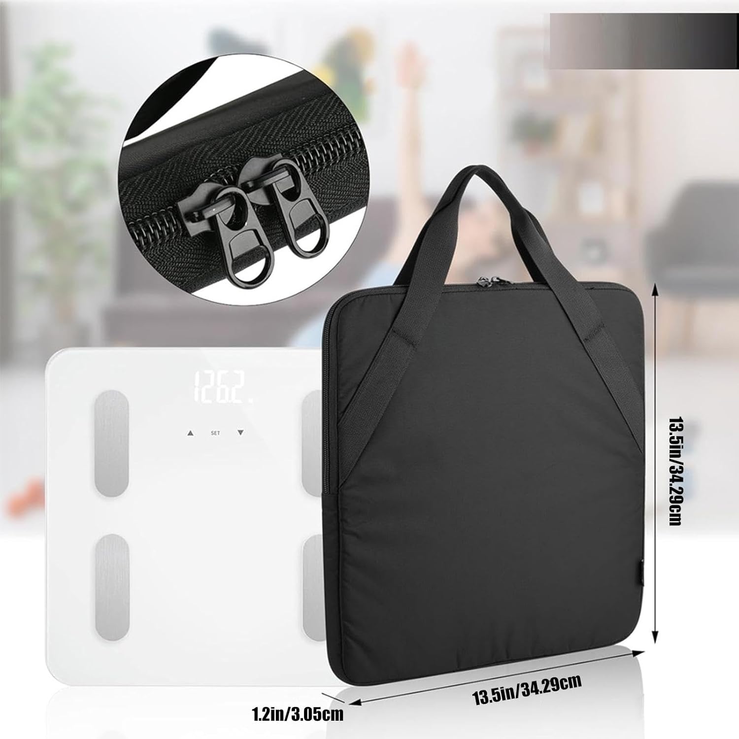 Digital Bathroom Scale Travel Case with Handle and Double Zipper