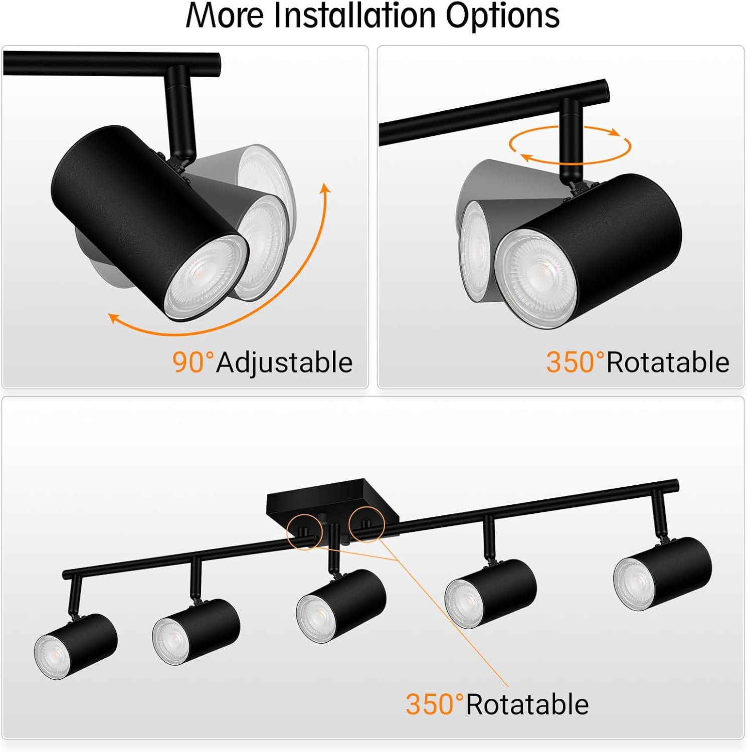 BoostArea 5-Light Track Lighting Kit for Kitchen and Living Room