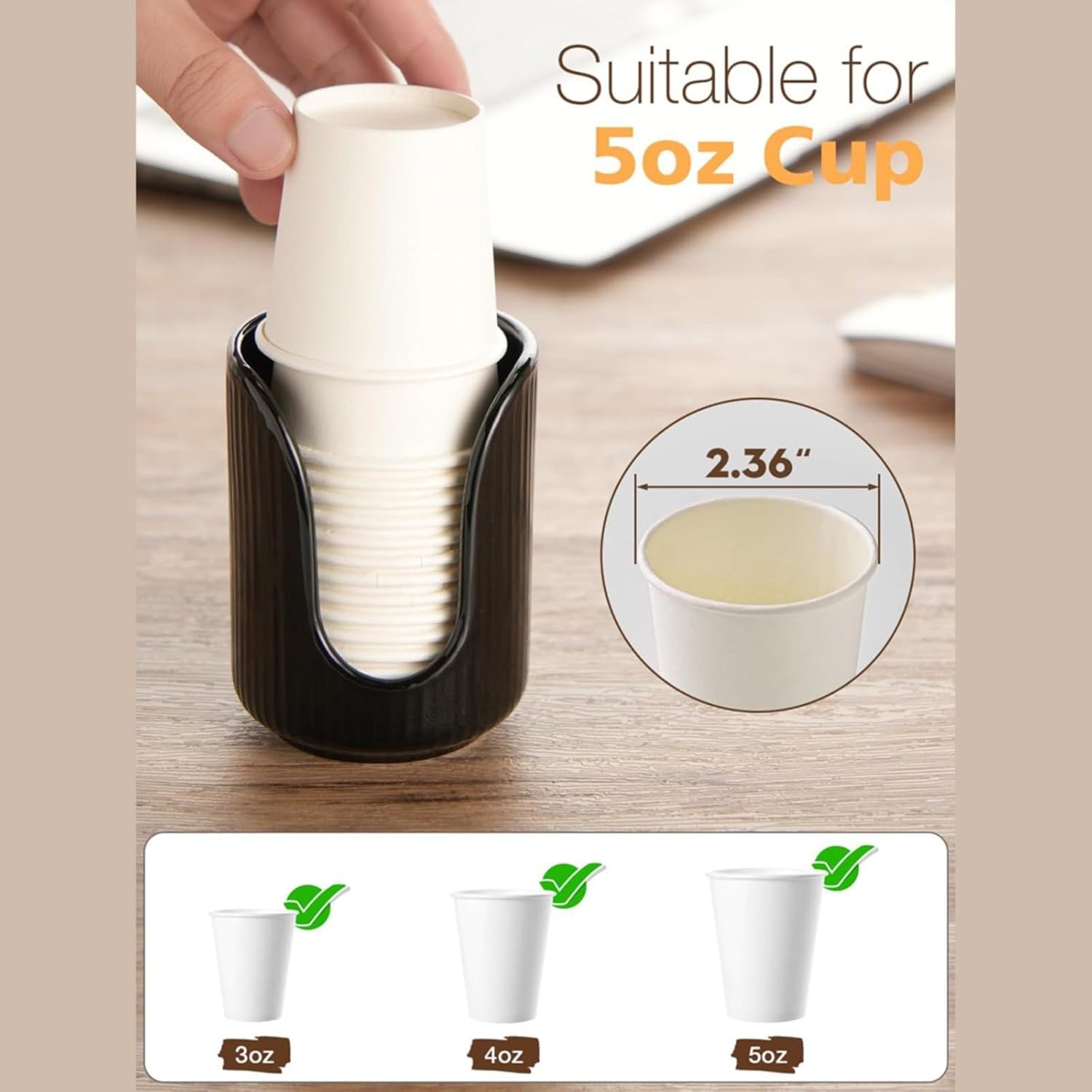 Sleek Multi-Functional Cup Dispenser for Bathroom and Kitchen