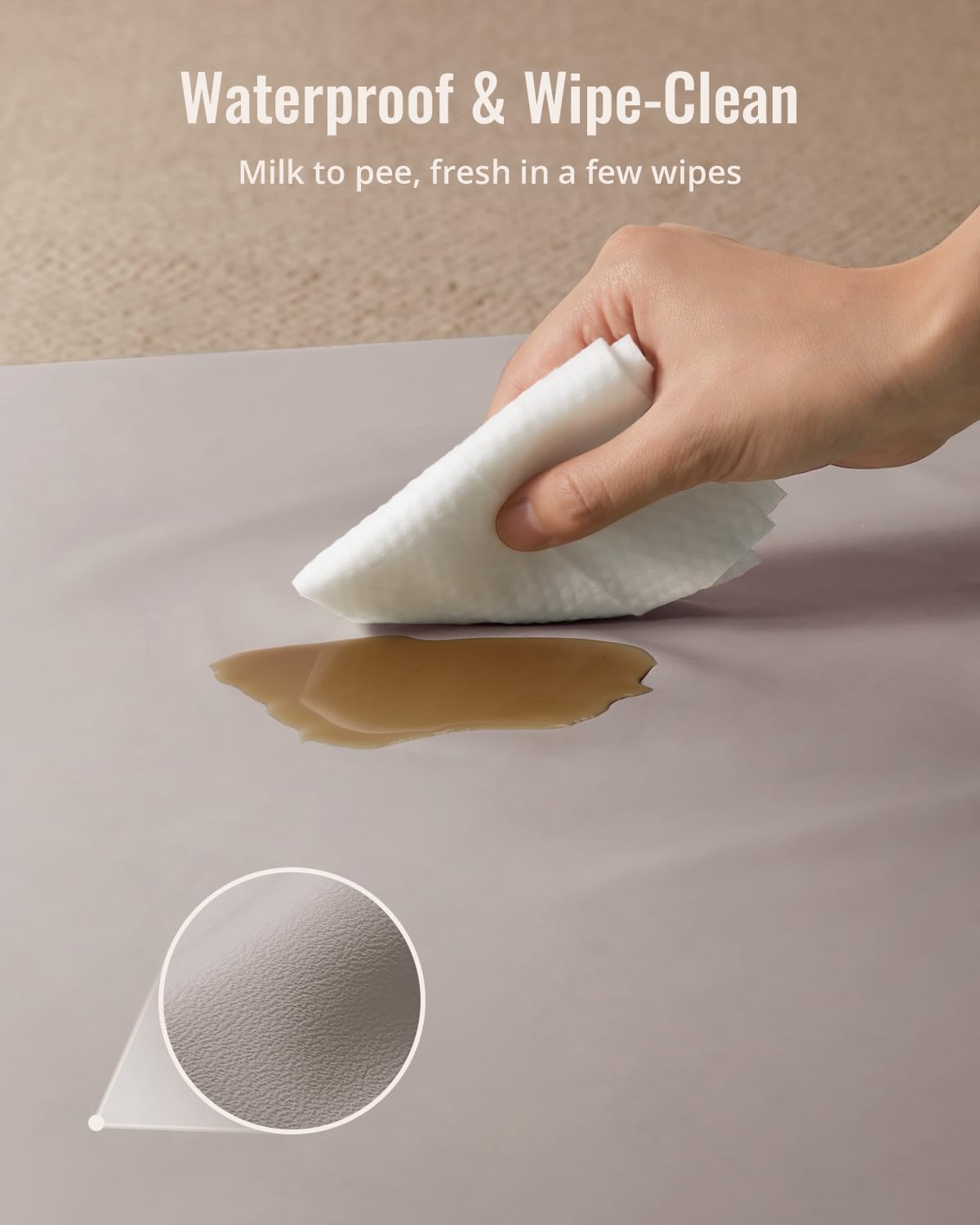 Blissful Diary Vegan Leather Baby Play Mat 50x50