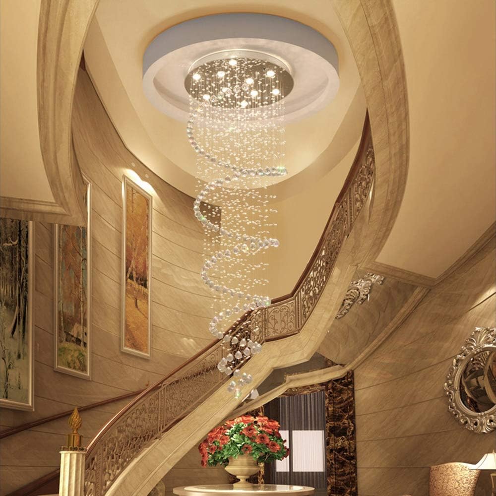TSWF Single Spiral Crystal Chandelier with LED Light 1