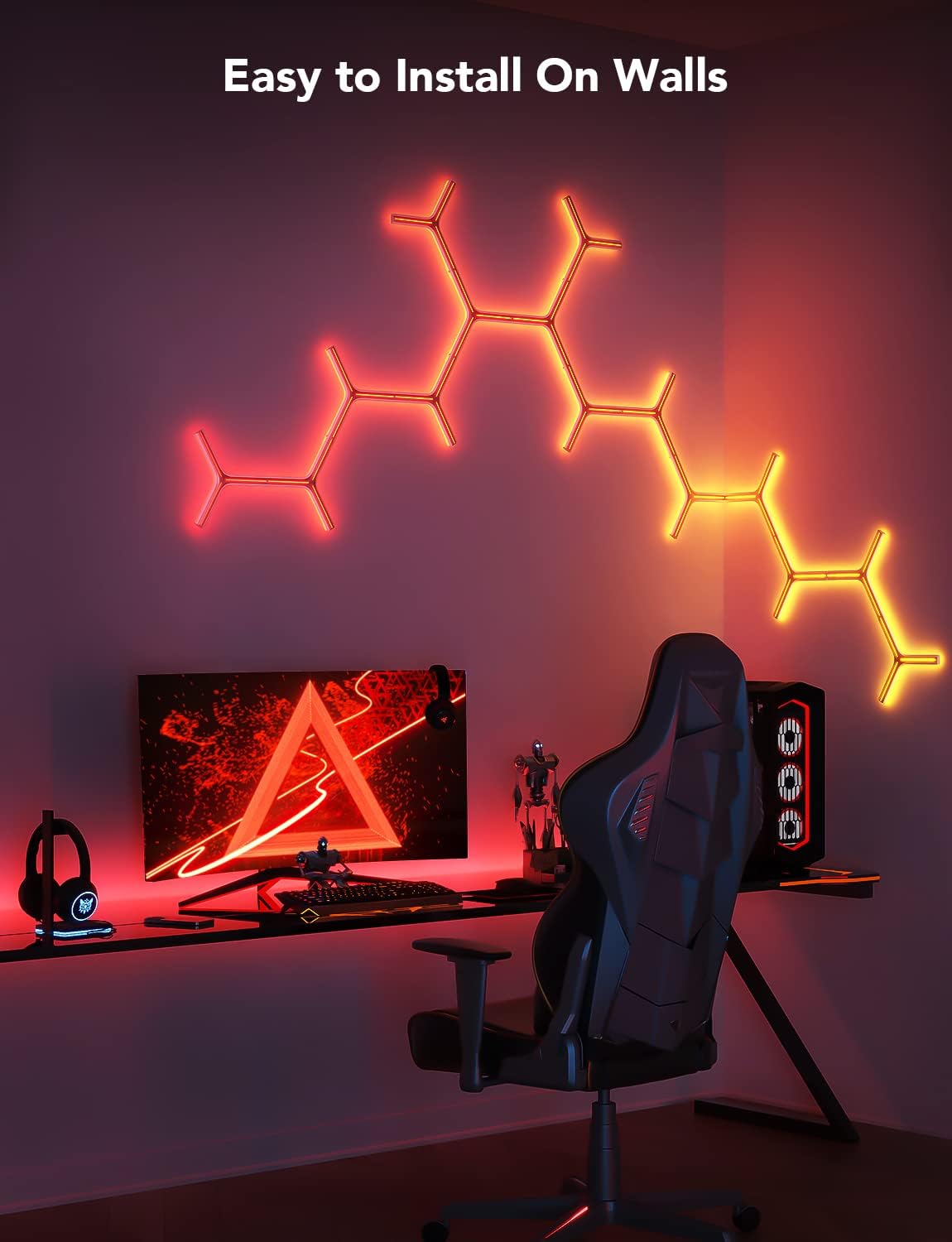 Govee Glide Y Lights 7 Pack RGBIC LED Wall Lights 1