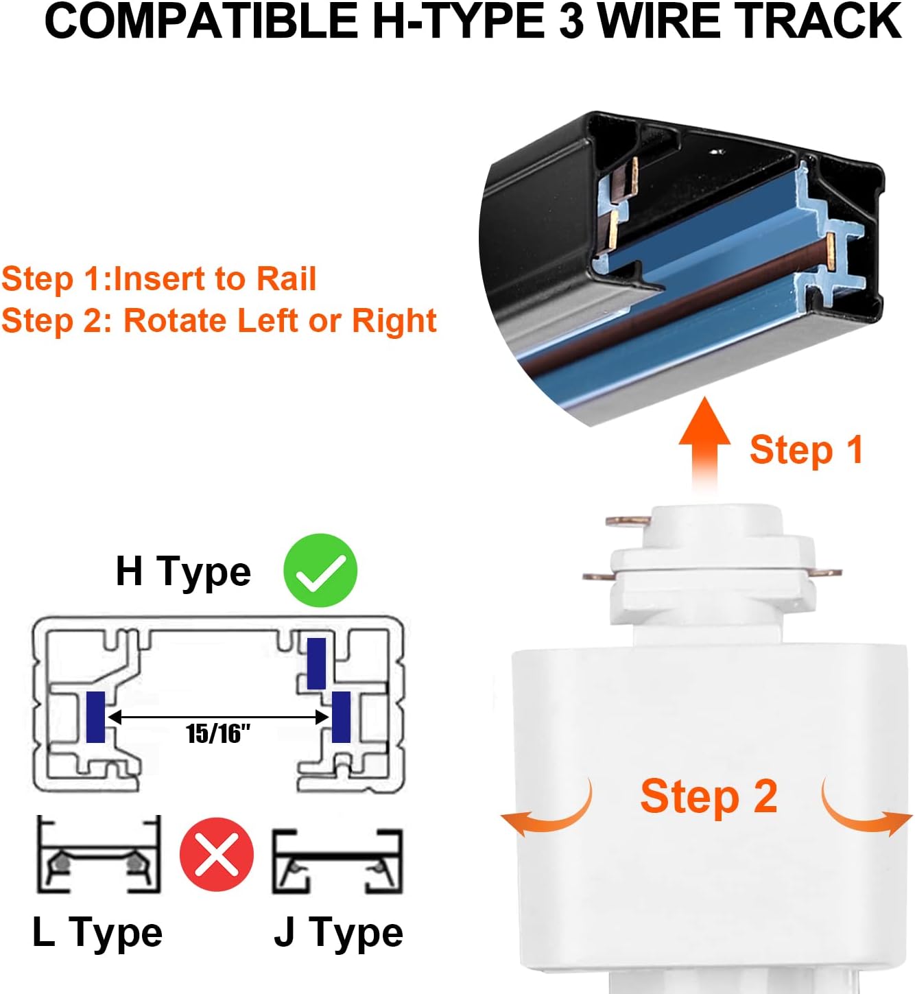 EAGLOD H Track Lighting Heads 10 Pack Dimmable Warm White