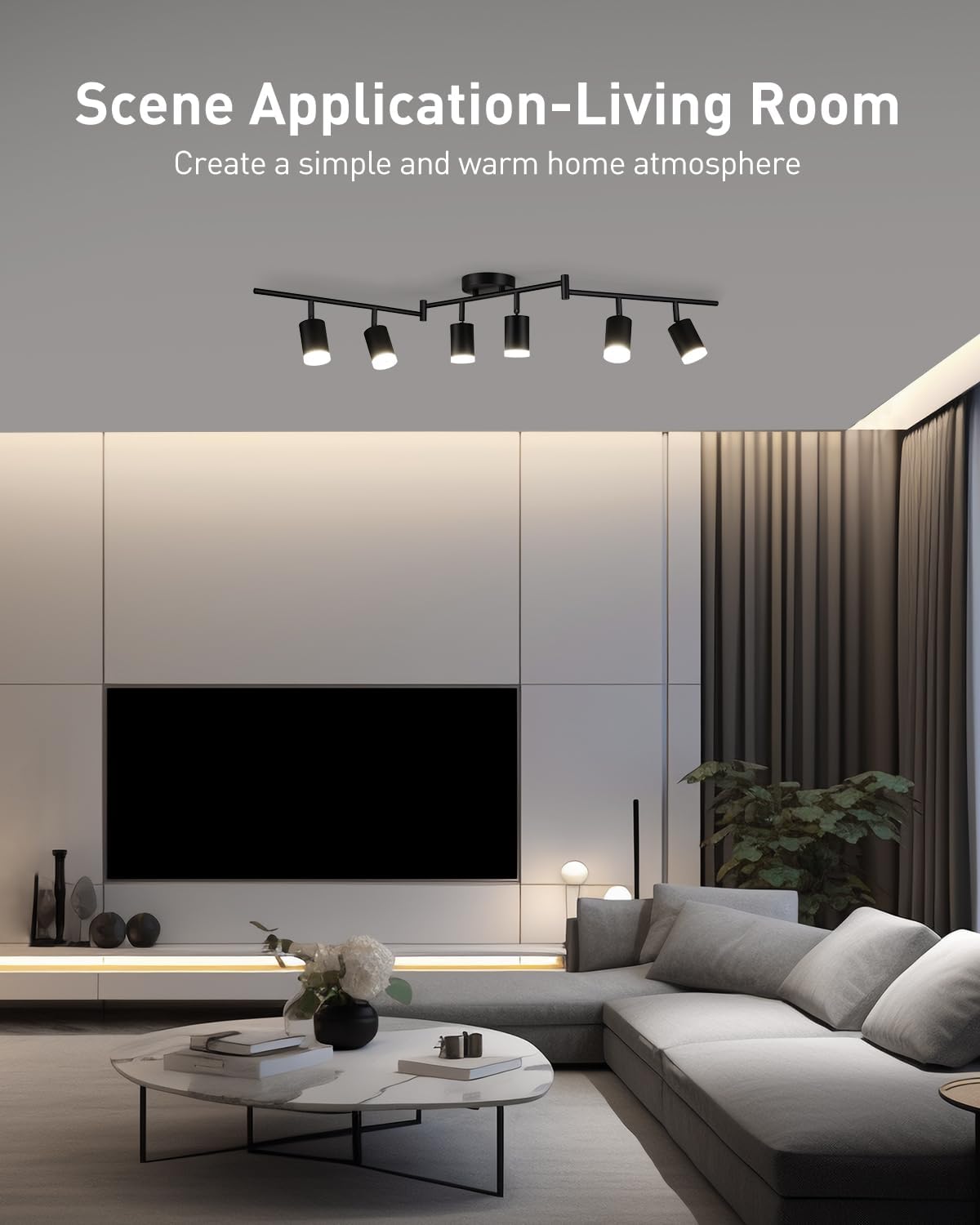 Bojim 6 Light Track Lighting Kit Modern LED Ceiling Light