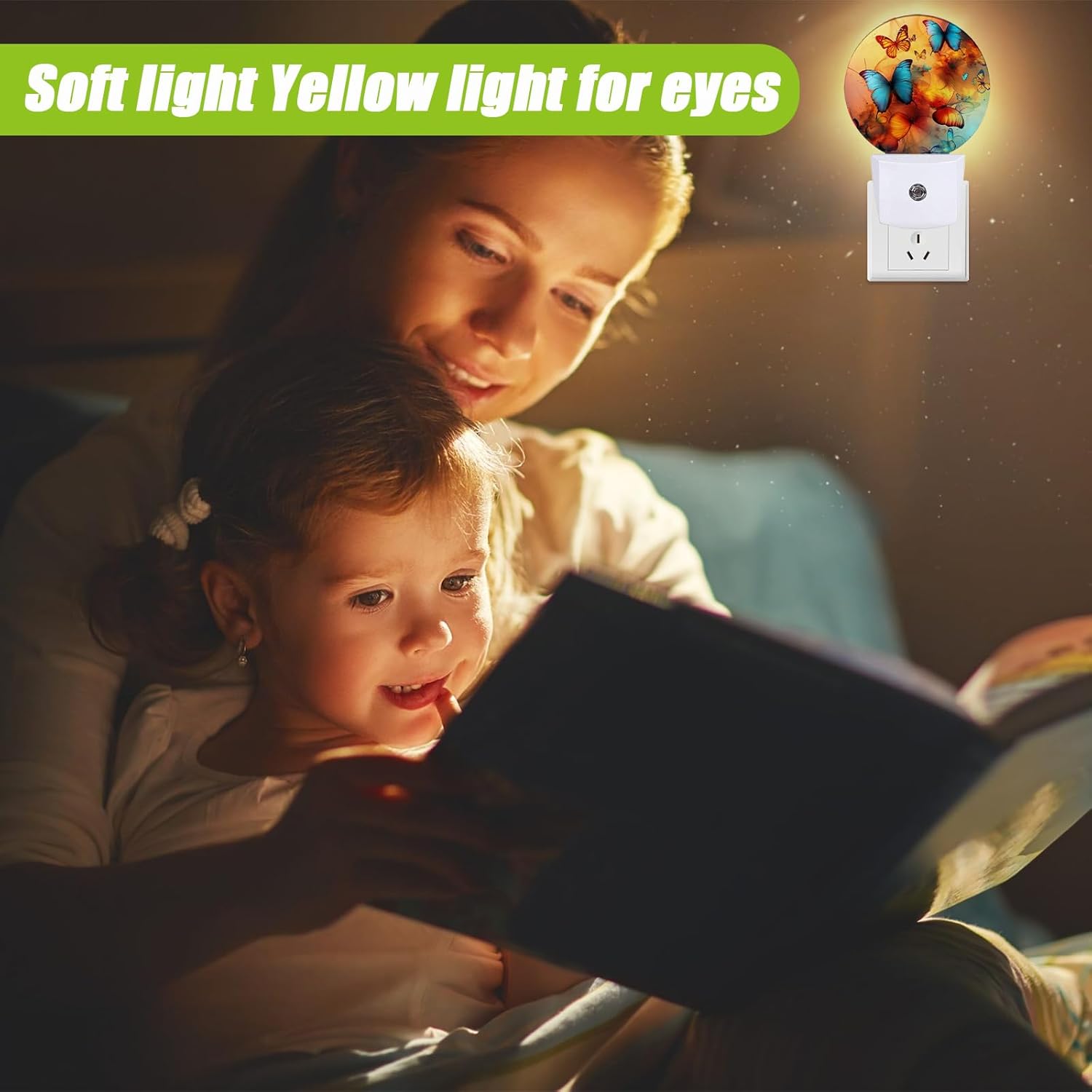 Cosharkly Colorful Butterfly Wall Night Light