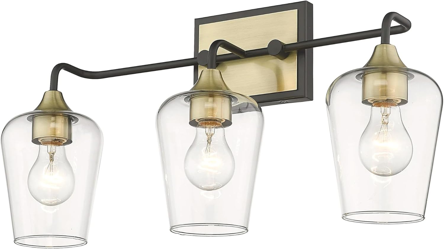 Gladys Steel Black Gold 3 Light Vanity Wall Sconce