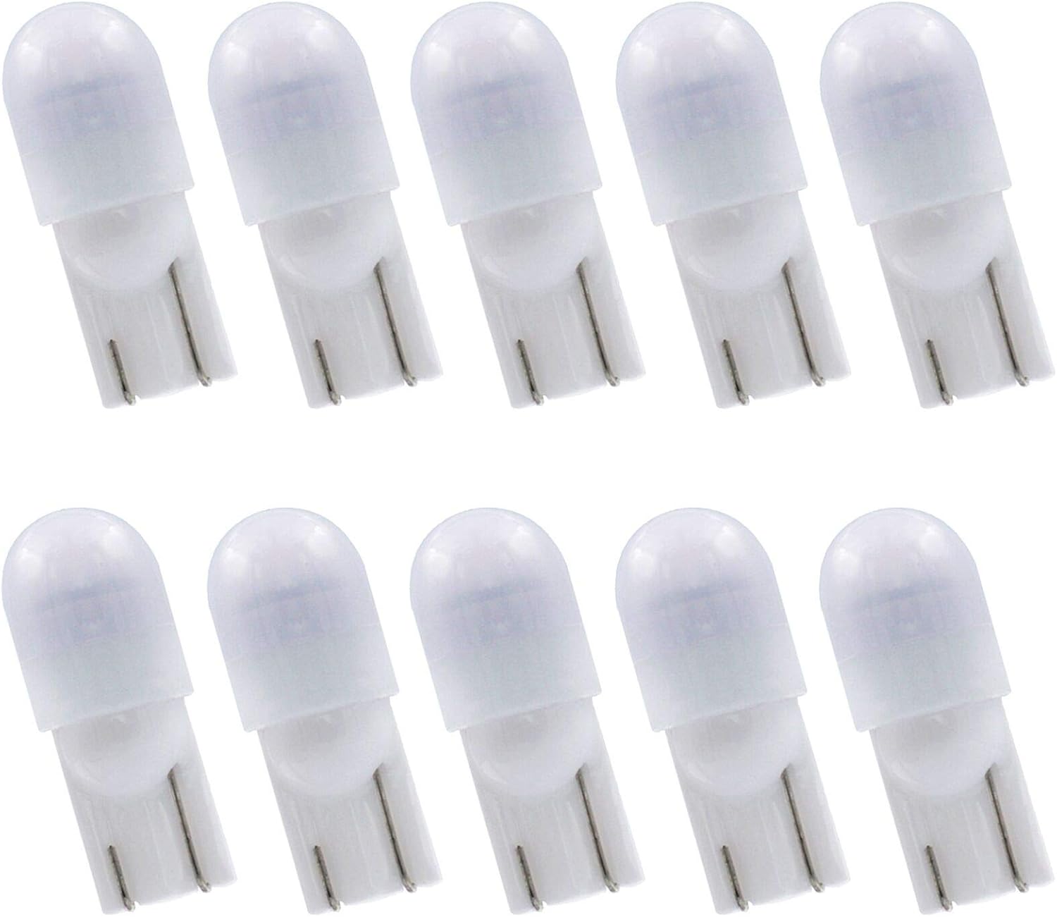 Noobibaba T10 Wedge Base LED Bulb 12V 1W 10-Pack Warm White 2700K