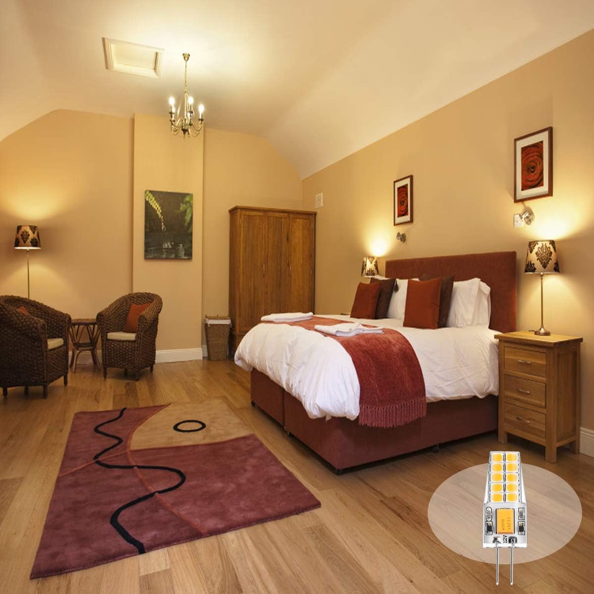 Lxcom Lighting G4 Mini LED Bulb 4 Pack 25W 3000K Warm White