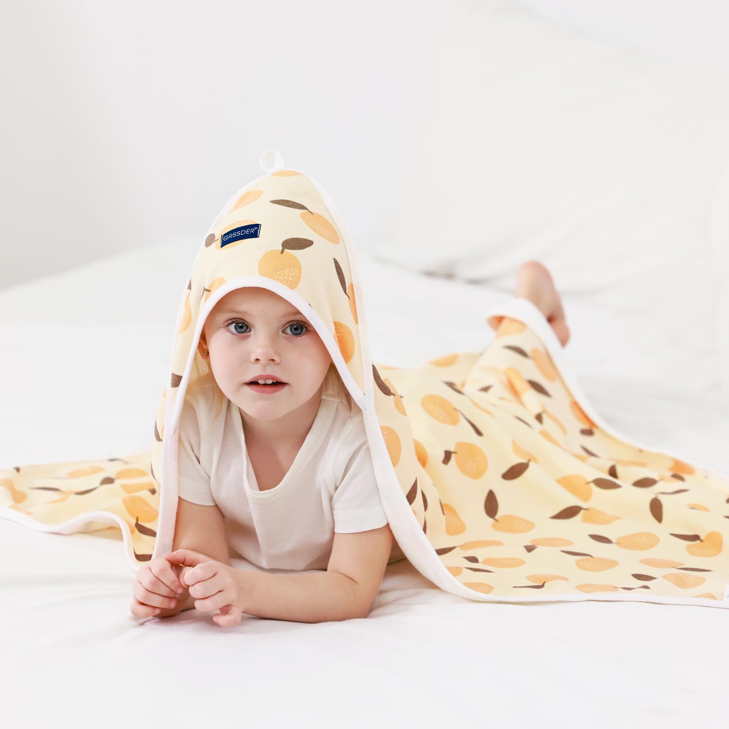 GRSSDER Baby Hooded Towel 2 Pack for Newborn 1