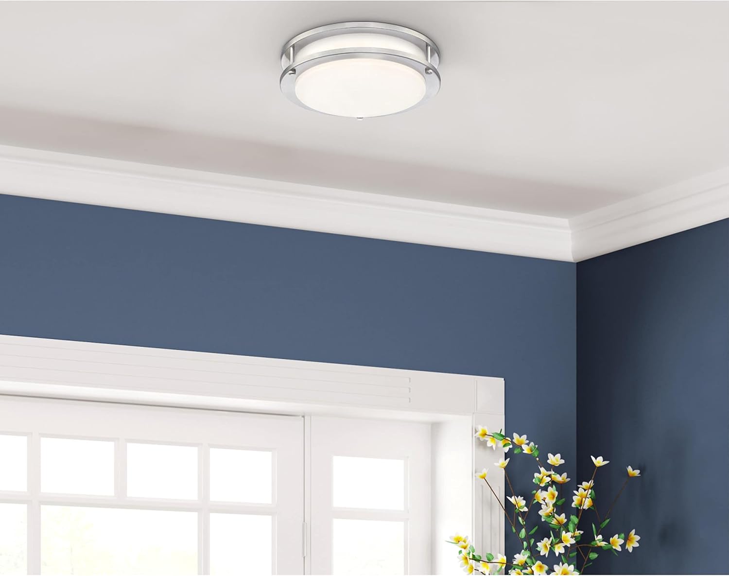 Westinghouse Oval LED Flush Mount Ceiling Light Brushed Nickel