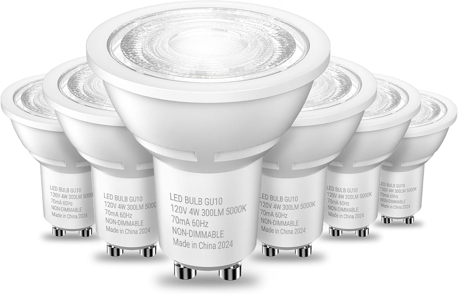 TJOY LED GU10 Bulbs 4W 5000K 6 Pack Non-Dimmable