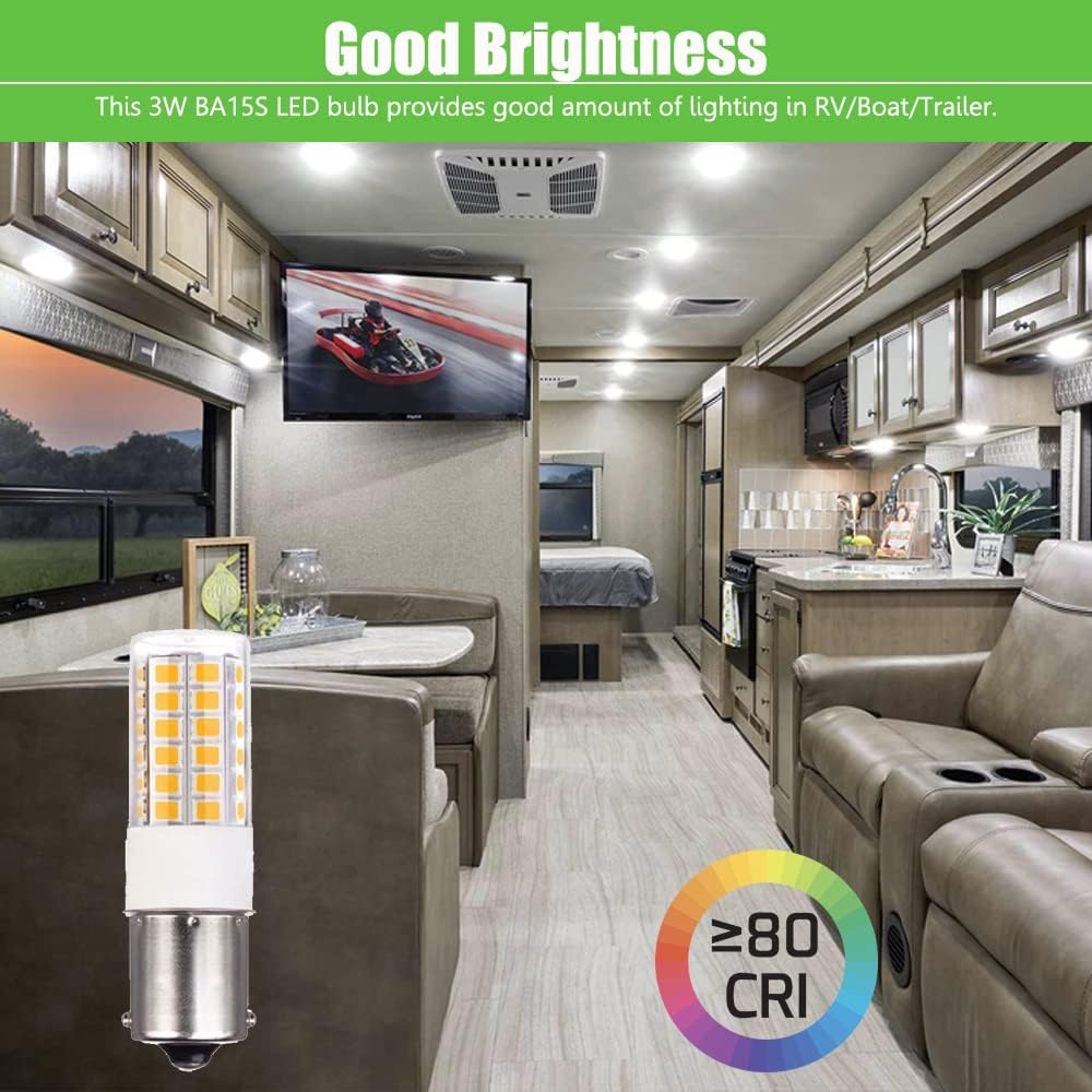 Makergroup BA15s 12V 3W LED Bulb 6000K 6pcs for Landscape Lighting