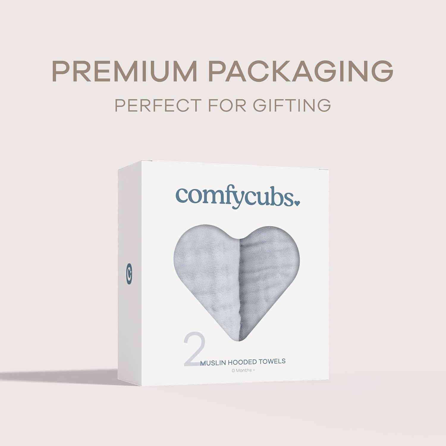 Comfy Cubs 6-Layer Hooded Baby Towel 2-Pack - Slate